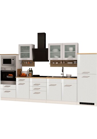 Küchenzeile »Mailand«, mit Elektrogeräten, Breite 330 cm