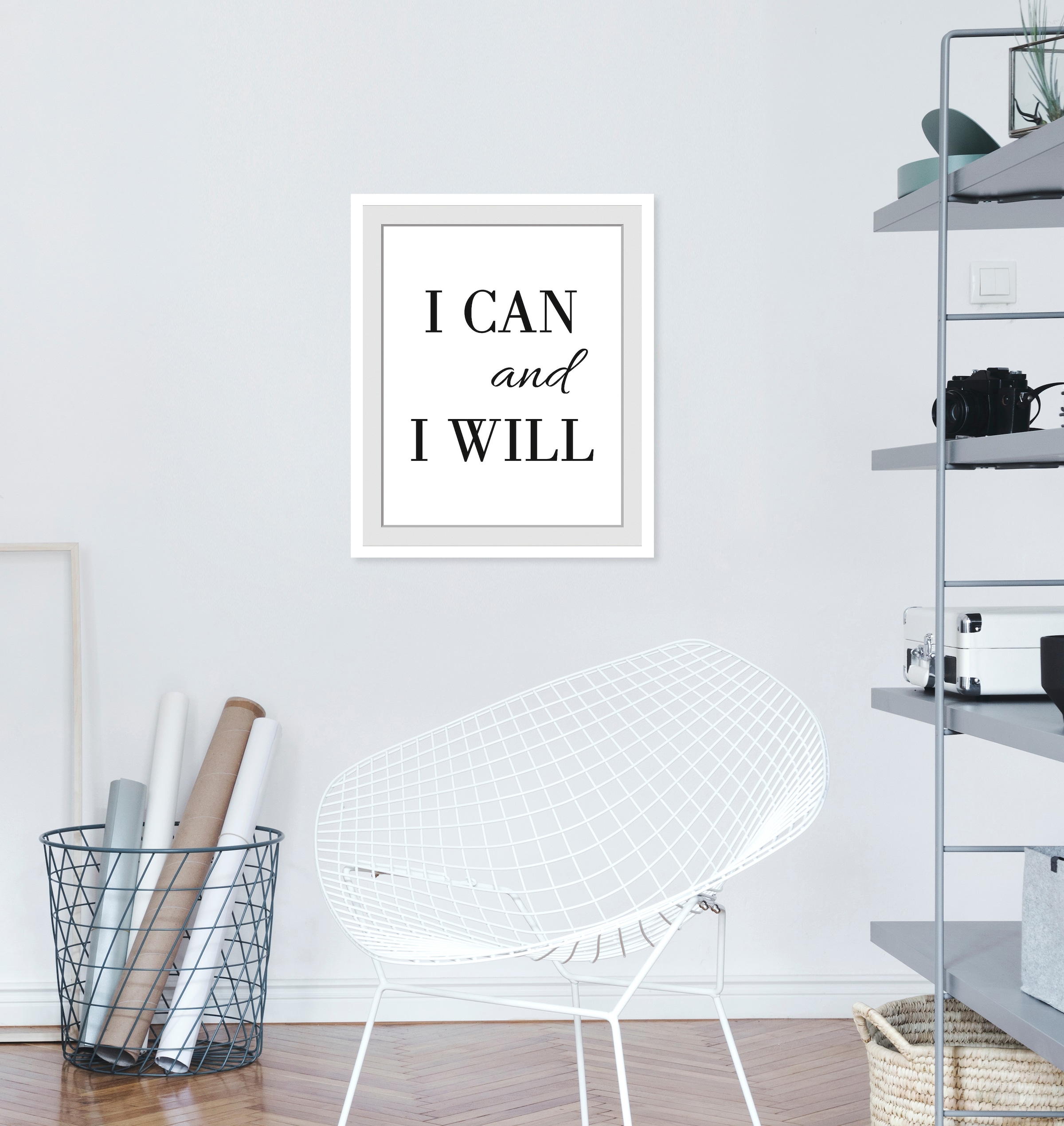 queence Bild »I CAN AND I WILL«, Buchstaben, Schriftzug, gerahmt günstig online kaufen