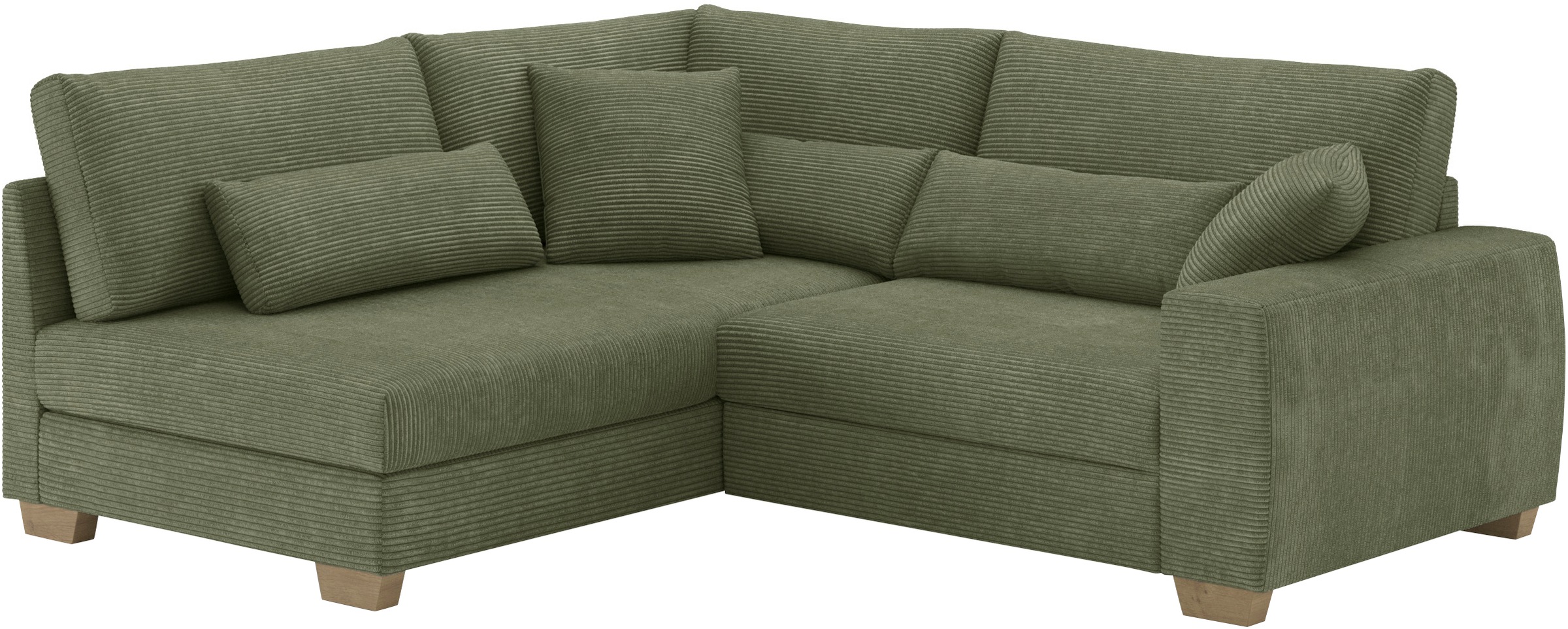 Mr. Couch Ecksofa »Helena L-Form, bis 140 kg belastbar«, mit Taschenfederkern, wahlweise mit Bettfunktion