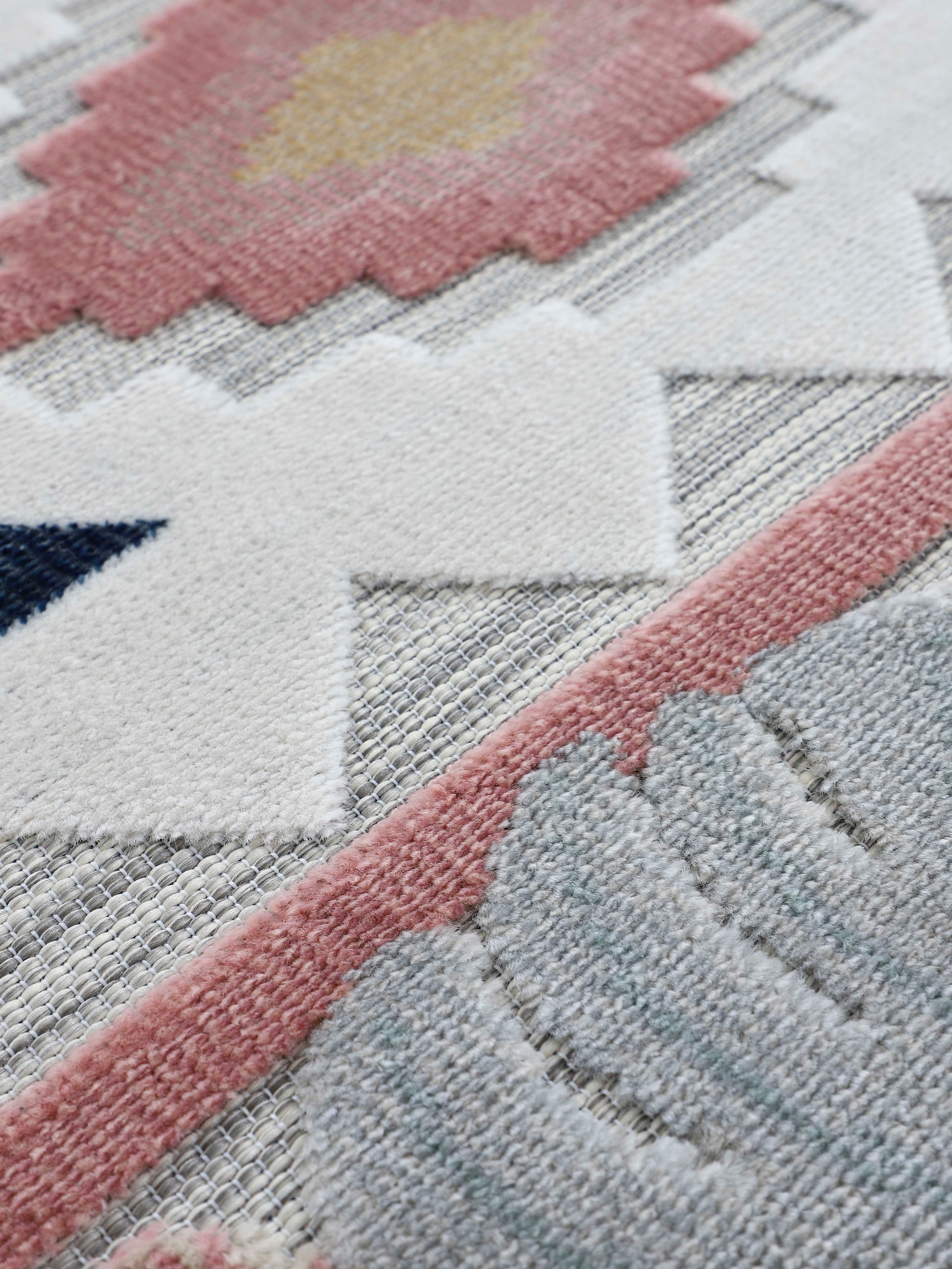 carpetfine Teppich »Deja 101«, rechteckig, 4 mm Höhe, robustes Flachgewebe, Motiv- Floral Palmenblätter, Hoch-Tief Effekt