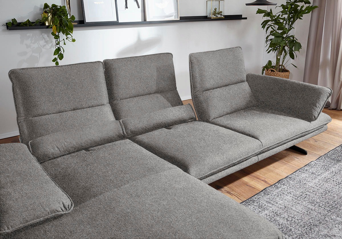 W.SCHILLIG Ecksofa »broadway, Designsofa mit tollem Sitzkomfort«, Sitztiefenverstellung, Kopfteil- & Seitenteilverstellung, Breite 291cm