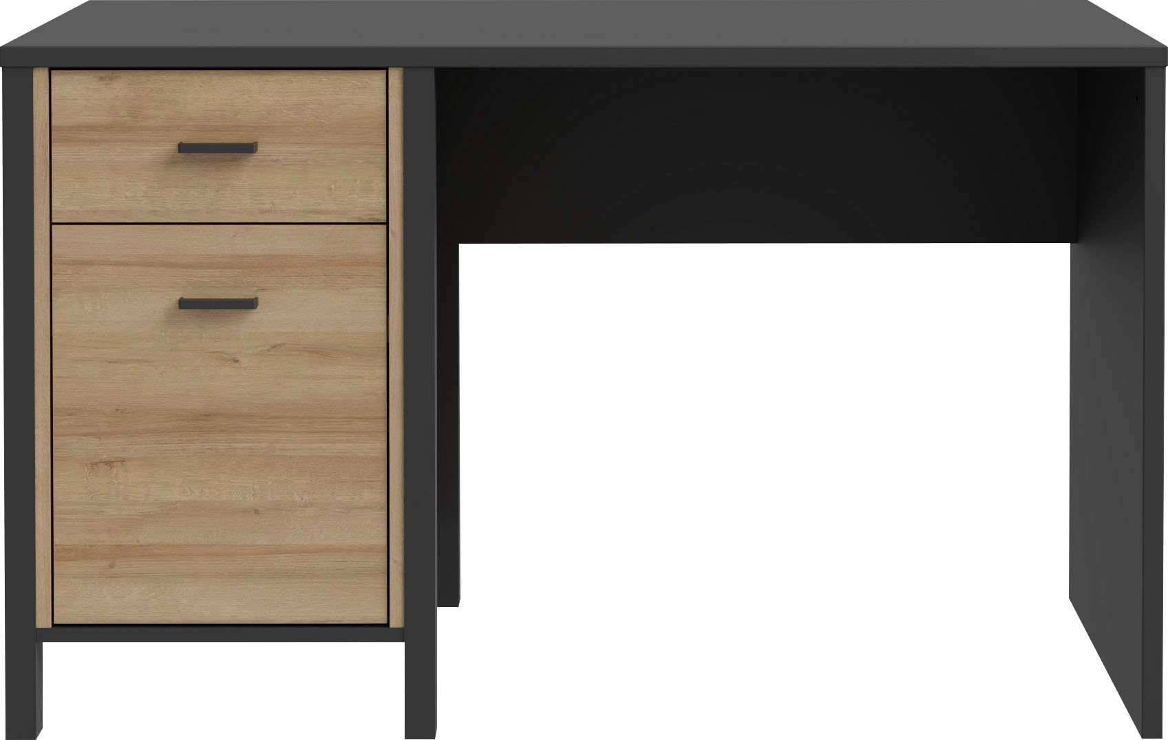 FORTE Schreibtisch »High Rock«, mit Tür & Schublade, Industrial-Look, Knieblende, Breite 120 cm
