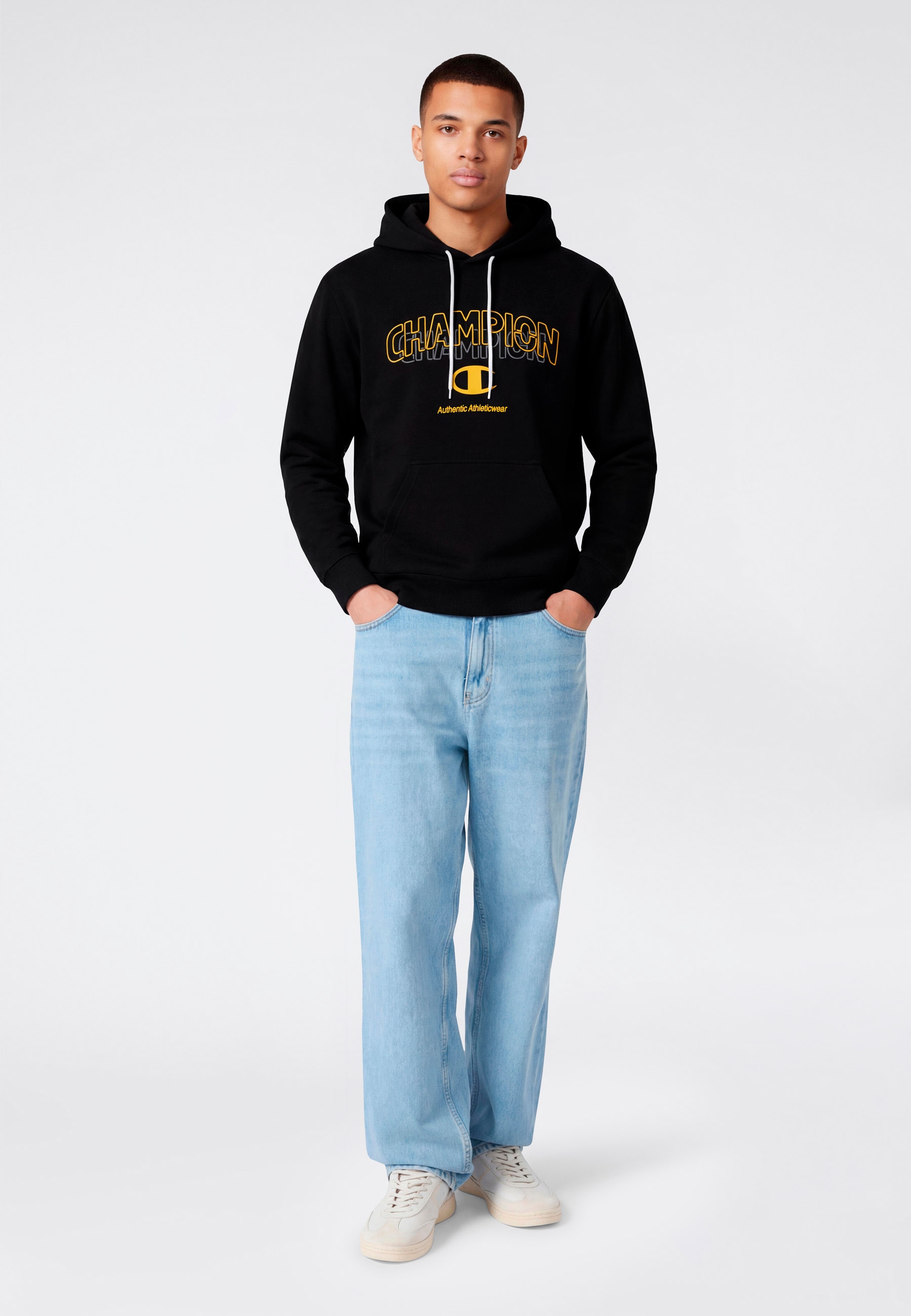 Champion Kapuzensweatshirt »Graphic Terry Hoodie«, mit Rundhalsausschnitt, aus Baumwolle und Polyester
