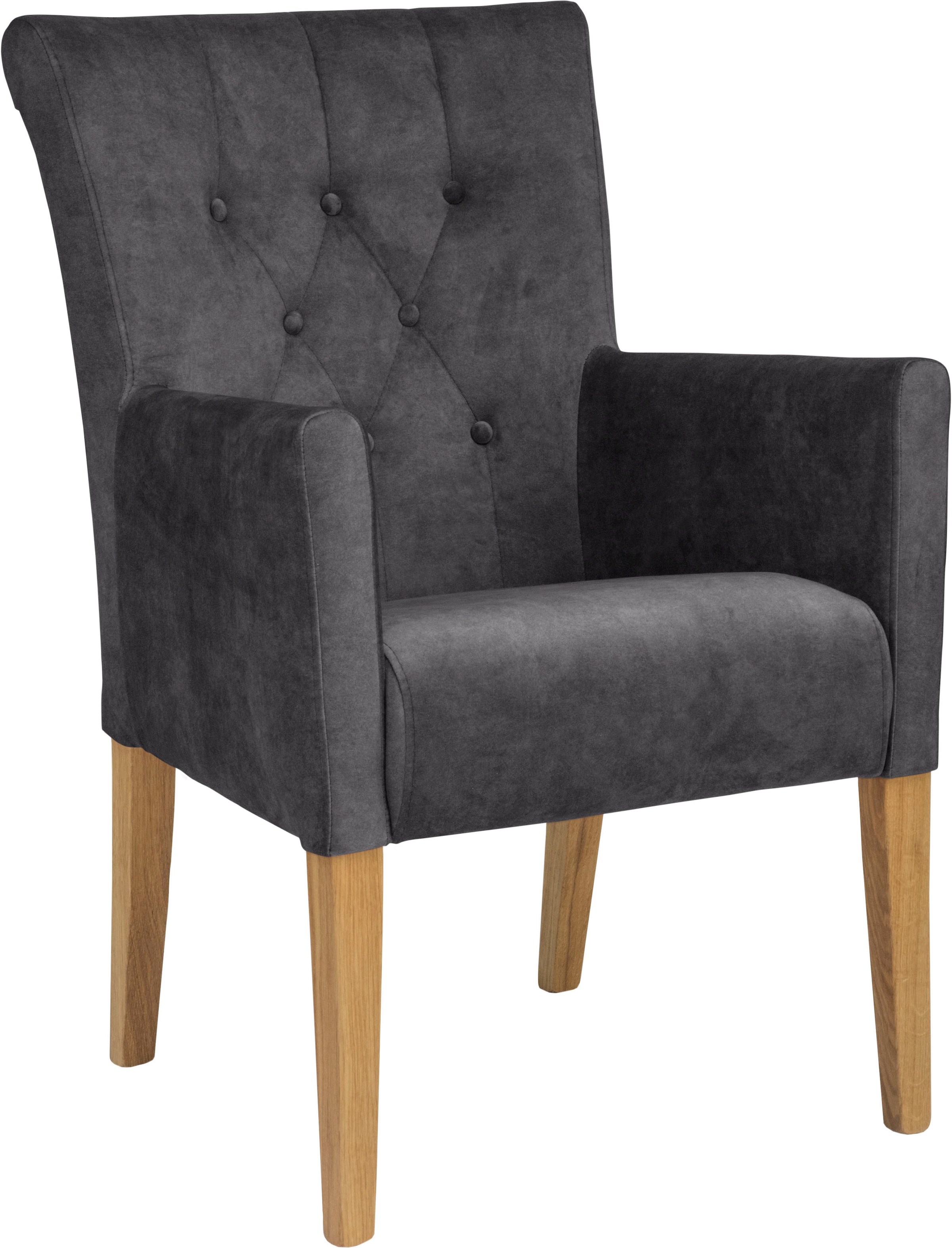 Home affaire Esszimmerstuhl »King« () Armlehnstuhl mit Knopfheftung, Polste günstig online kaufen