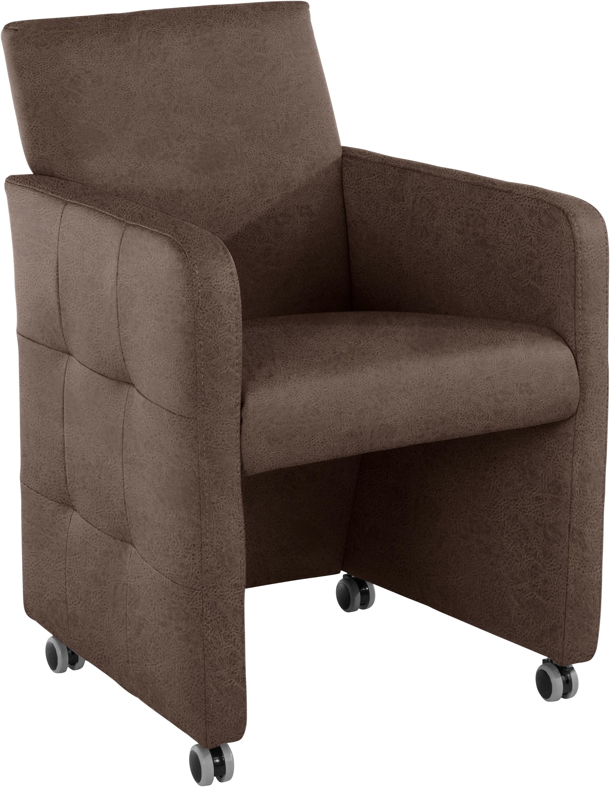 exxpo - sofa fashion Sessel »Barista Clubsessel auf Rollen, schmale Armlehn günstig online kaufen