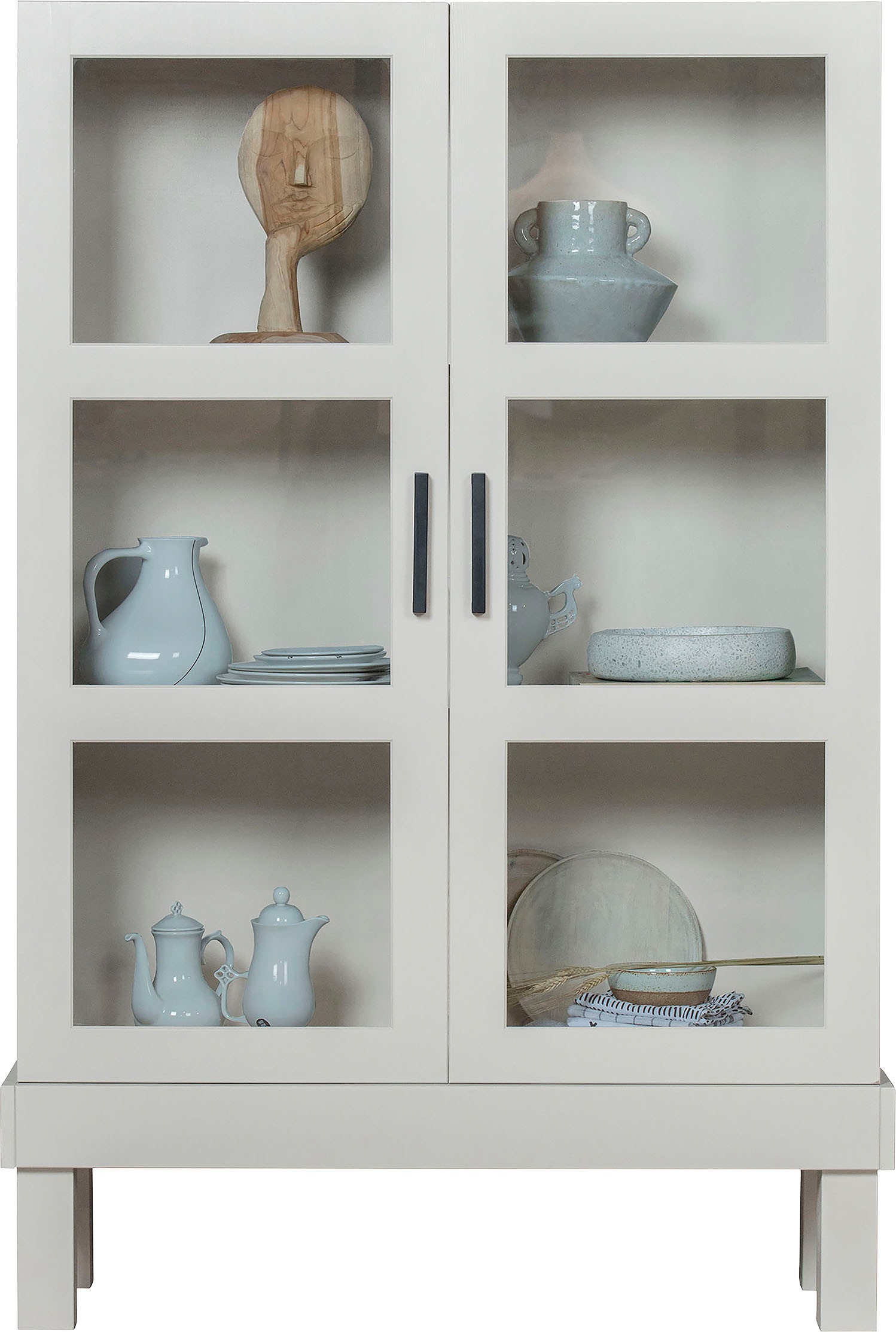 WOOOD Vitrine »Bonk«, ausgestattet mit drei Regalen, H 160 cm x B 107 cm
