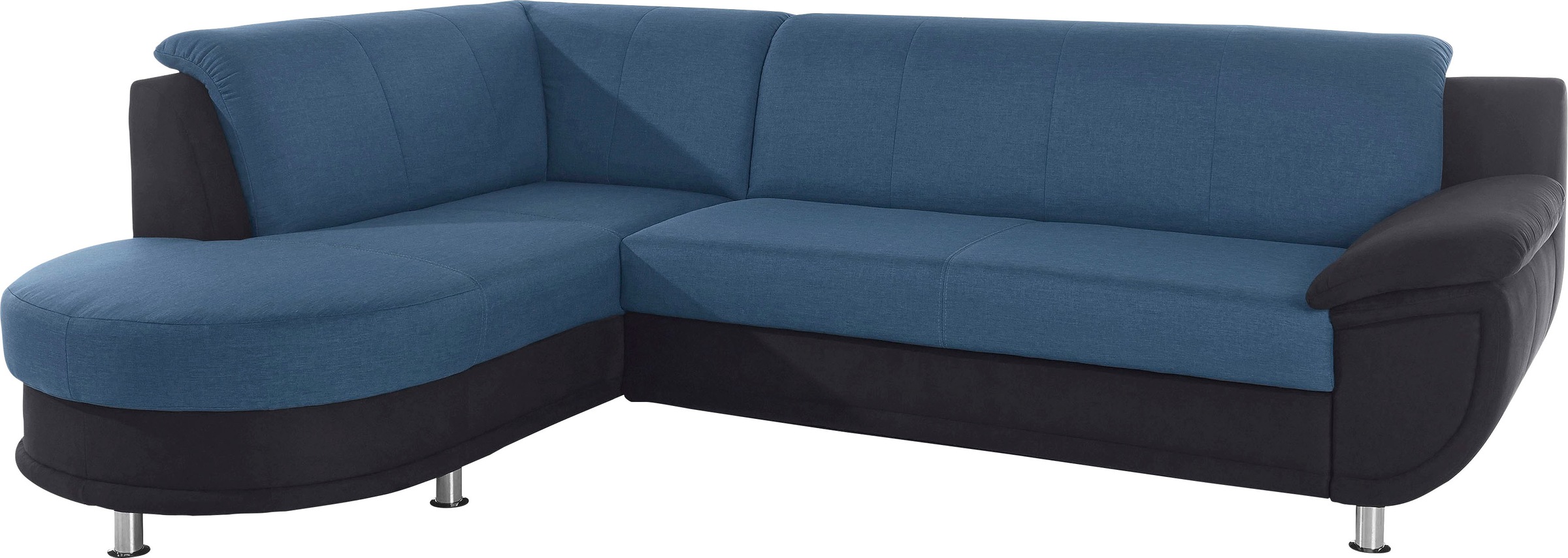 TRENDMANUFAKTUR Ecksofa »Rondo 3, zeitlos und bequem, Materialmix, breite Armlehnen, L-Form« wahlweise mit Federkern für mehr Komfort, wahlweise mit Bettfunktion