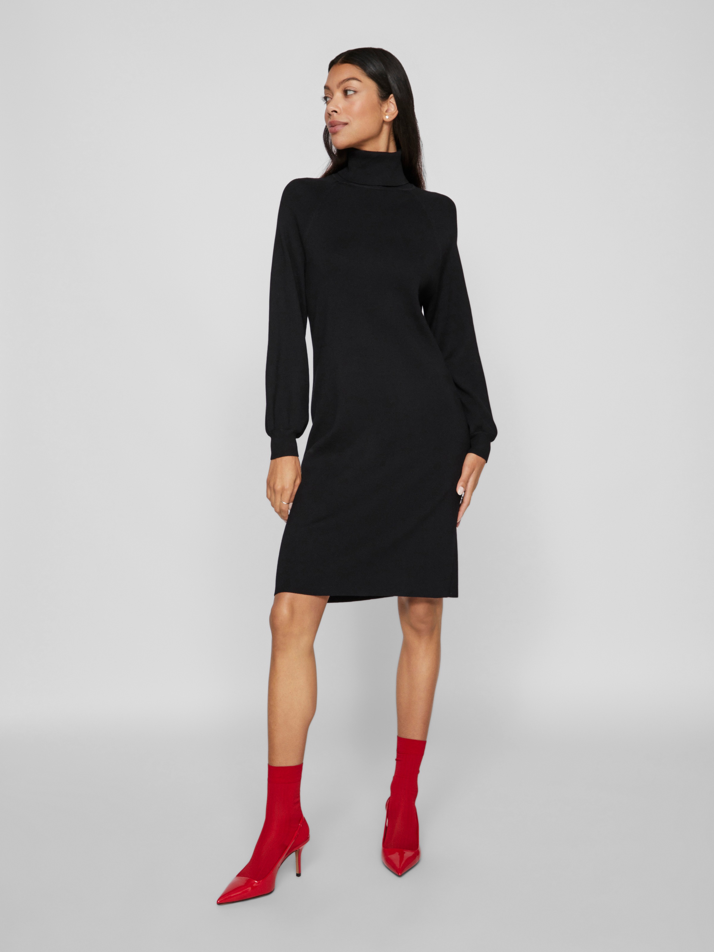 Vila Strickkleid »VIOSTRIA ROLL NECK L/S KNIT DRESS - NOOS«