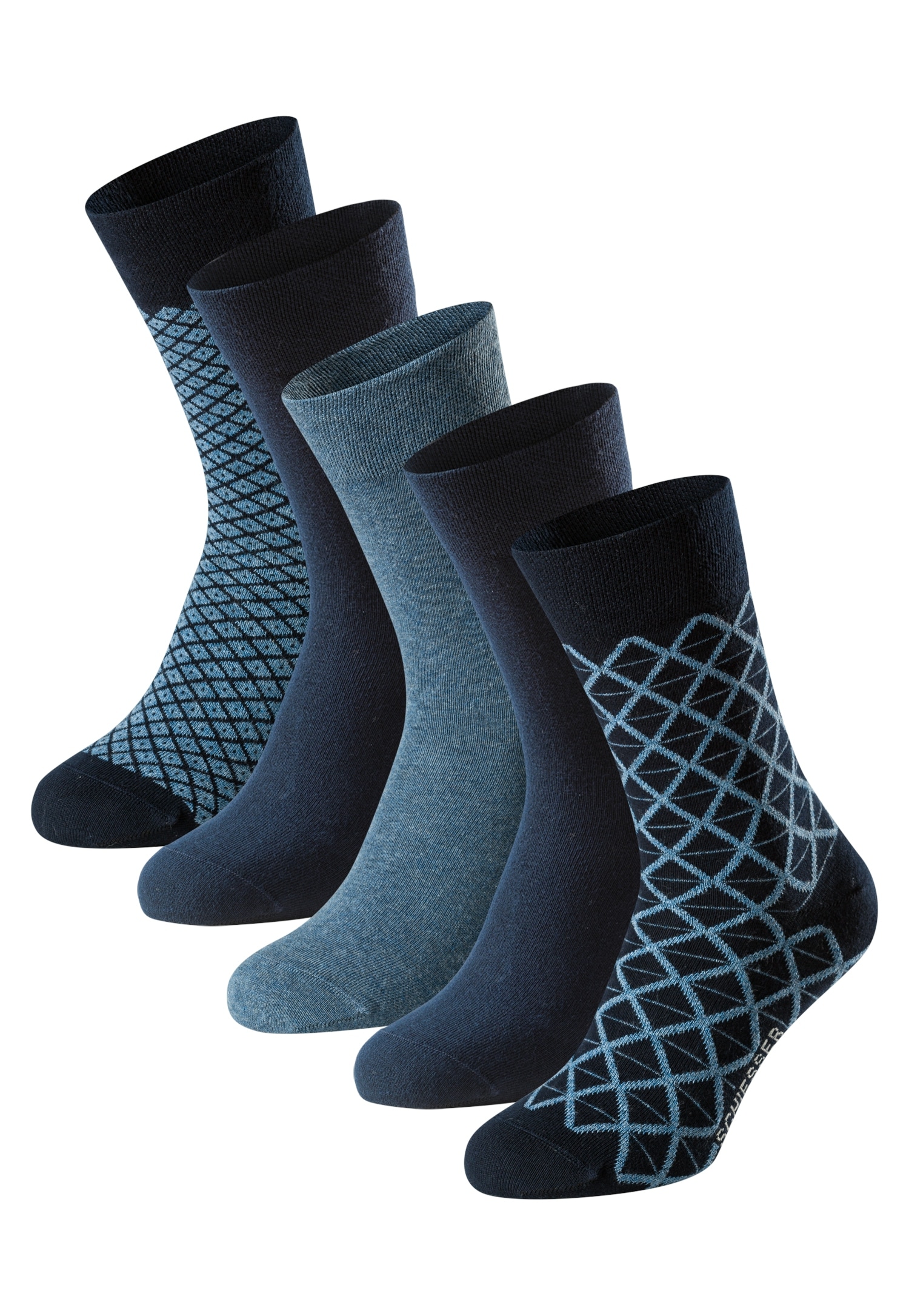 Schiesser Socken »Bluebird« 5 Paar tlg. druckfreier Bund, Fersen und Zehen handgekettelt, Cotton-Mix