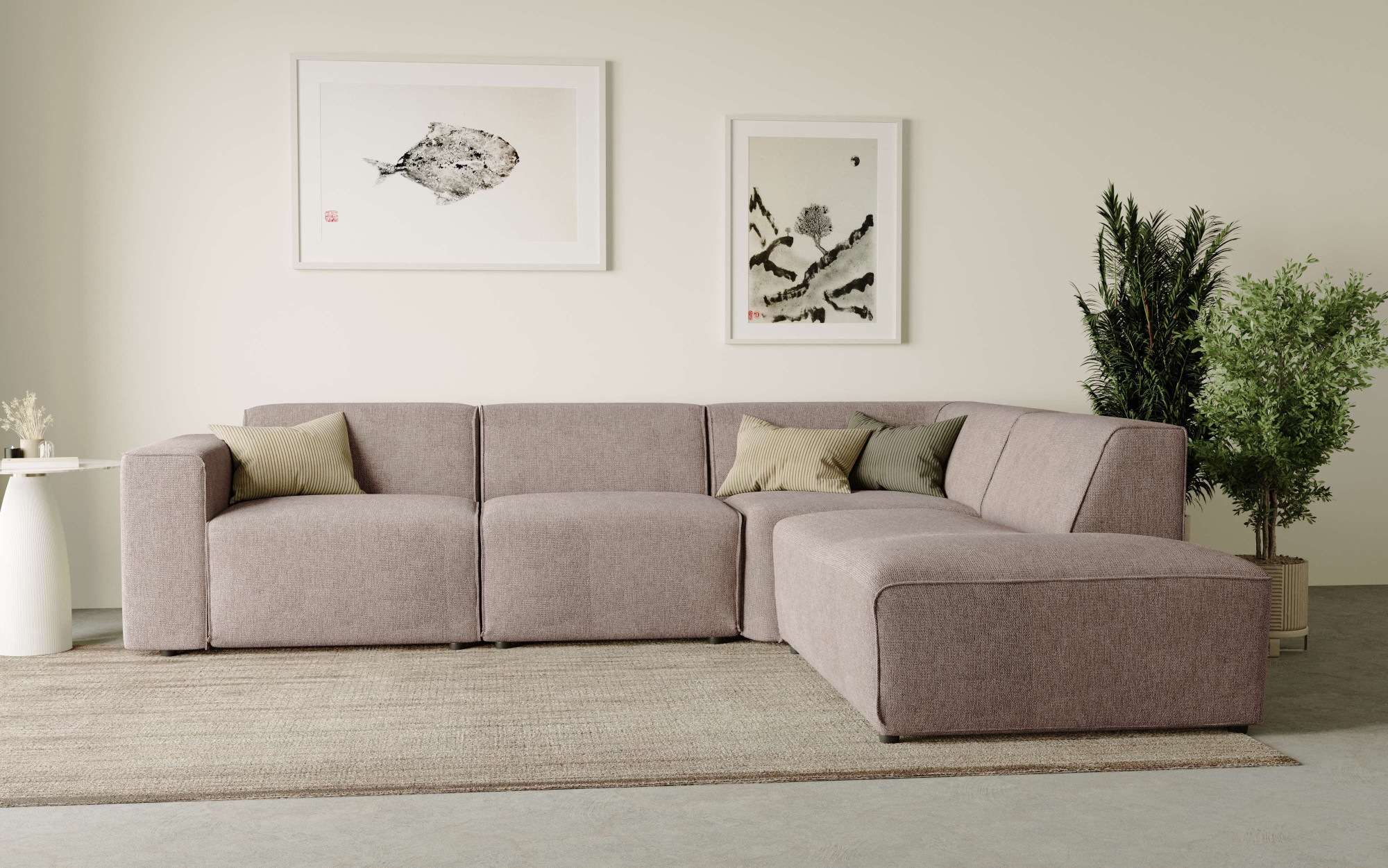 andas Ecksofa "Noord", mit Kedernaht, in einem Soft-Touch Bezug günstig online kaufen