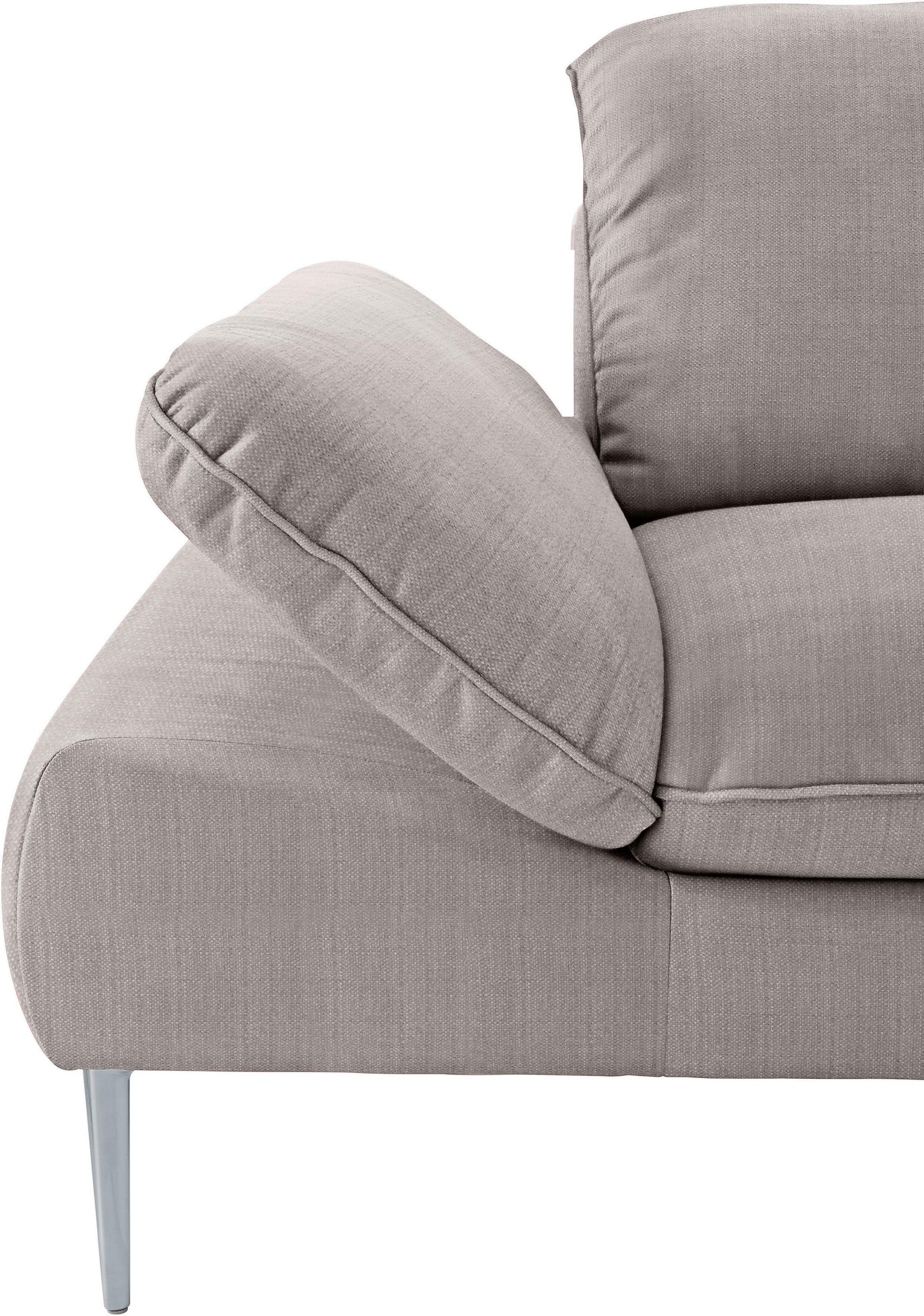 W.SCHILLIG Ecksofa »enjoy&MORE, Designsofa, bequem, zeitlos und elegant, L-Form«, mit Sitztiefenverstellung, Füße silber matt, Breite 340 cm