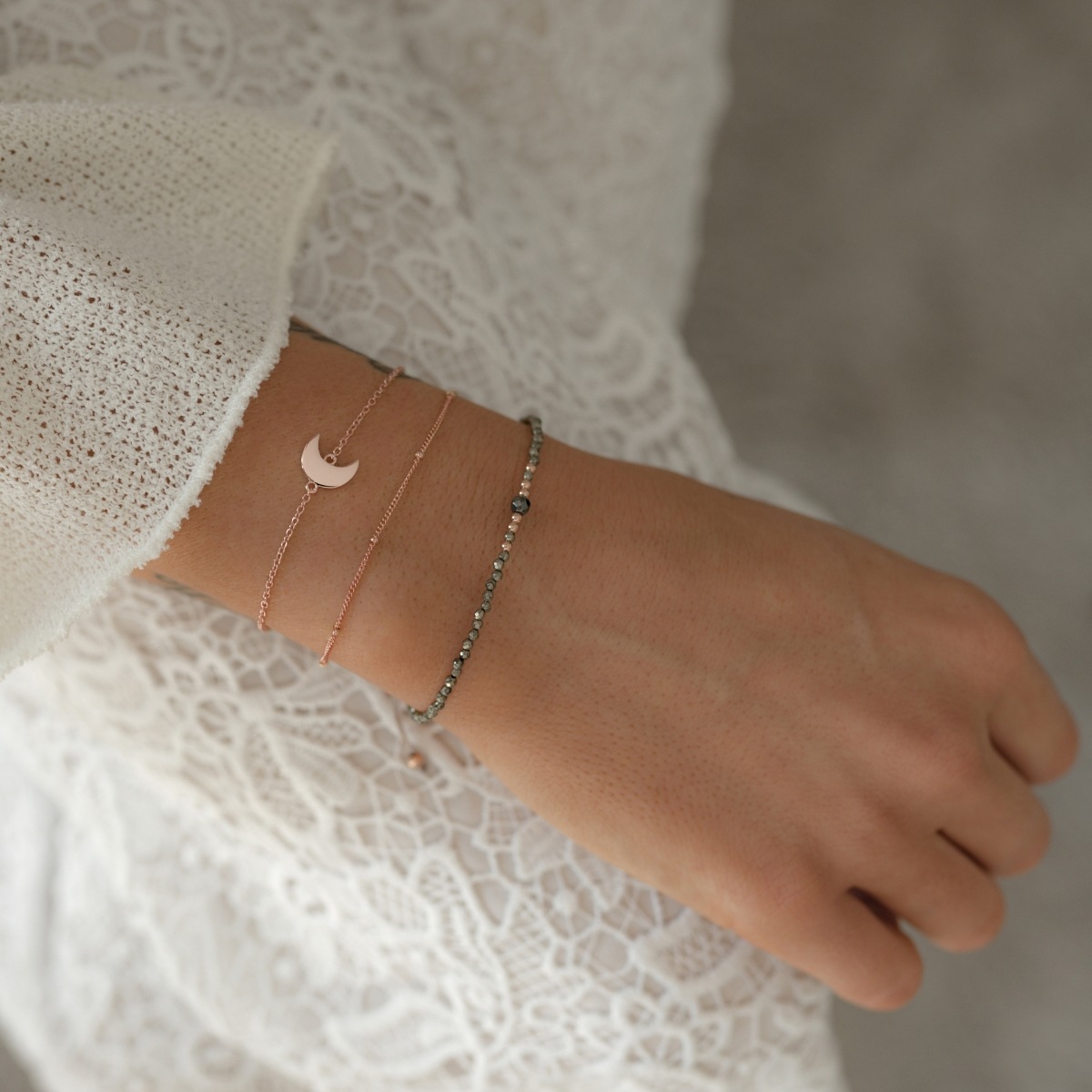 Glanzstücke München Gliederarmband »G224«, (1 tlg.), mit Mond aus Sterling Silber