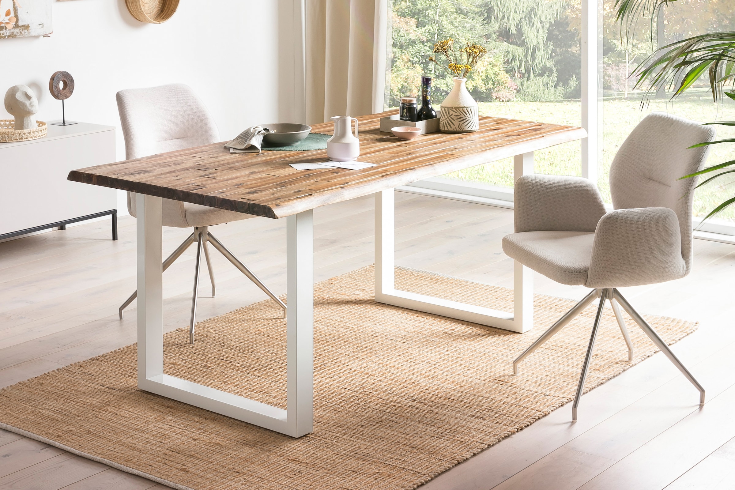 SalesFever Essgruppe, (Set, 5 tlg.), Stühle mit 360 Grad Drehplatte unter der Sitzfläche