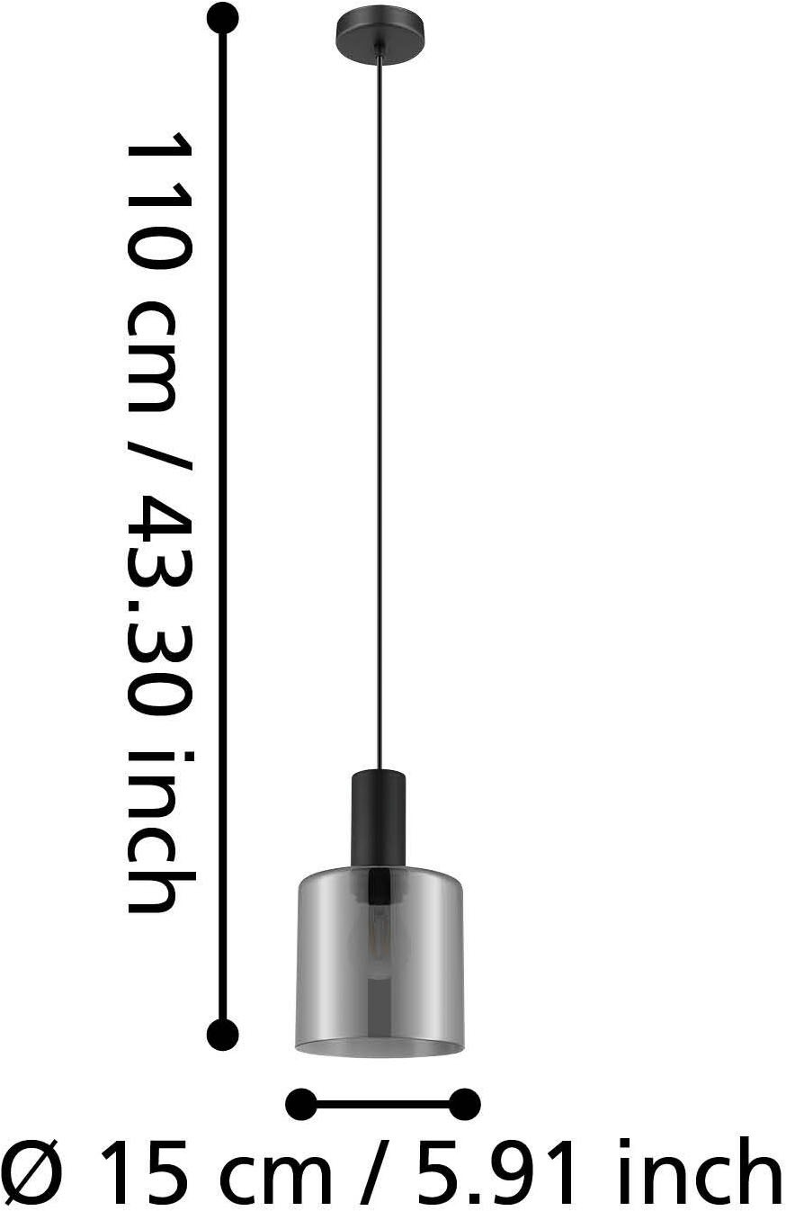 EGLO Hängeleuchte »GOROSIBA Pendellampe - Stahl - E27 - 1X40W - IP20« E27 1 Stk. Hängelampe, Deckenlampe, Wohnzimmer, Esszimmer, H110 x Ø15 cm