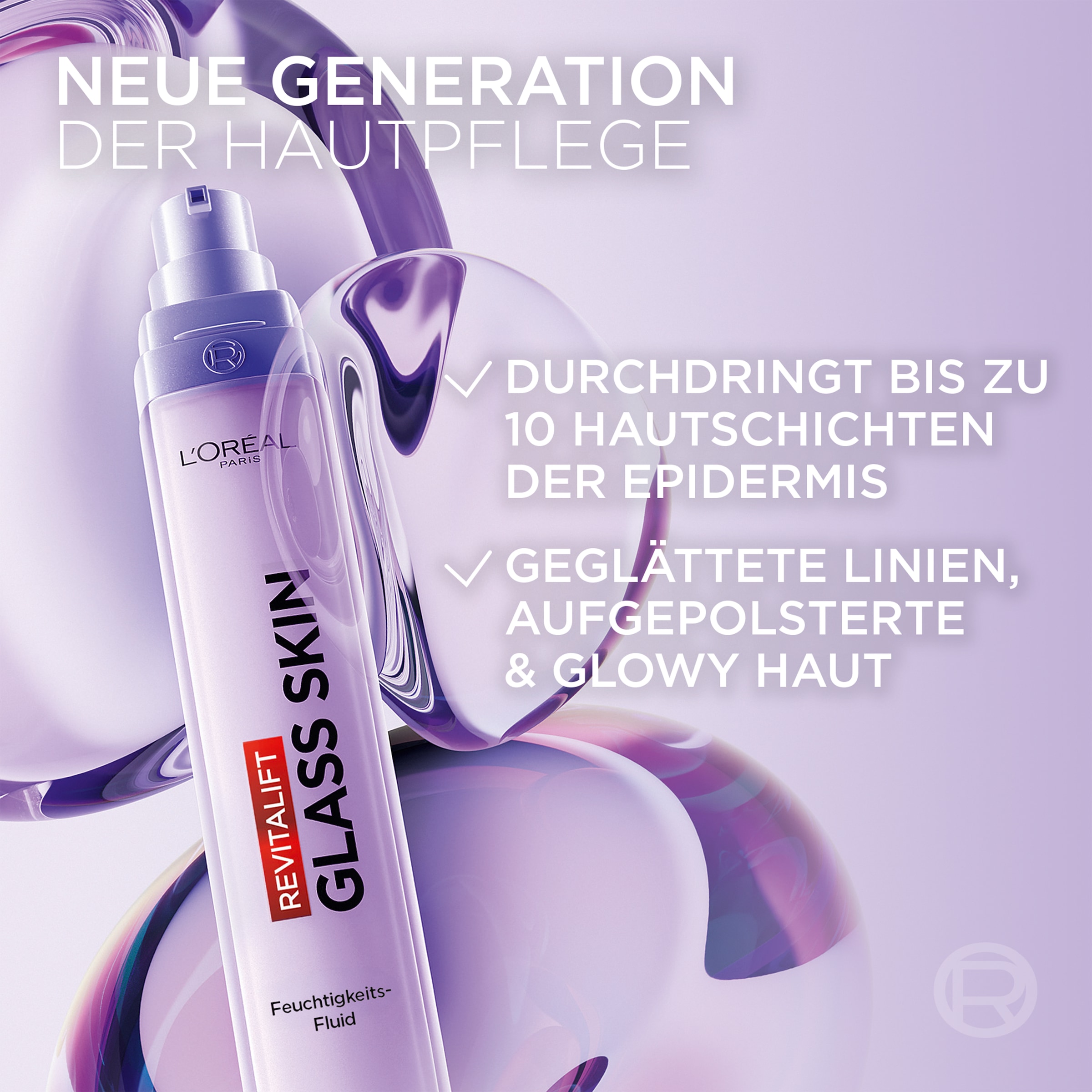 L'ORÉAL PARIS Gesichtsfluid »REVITALIFT GLASS SKIN FEUCHTIGKEITSFLUID« glättet die Hautoberfläche für eine glowy Ausstrahlung