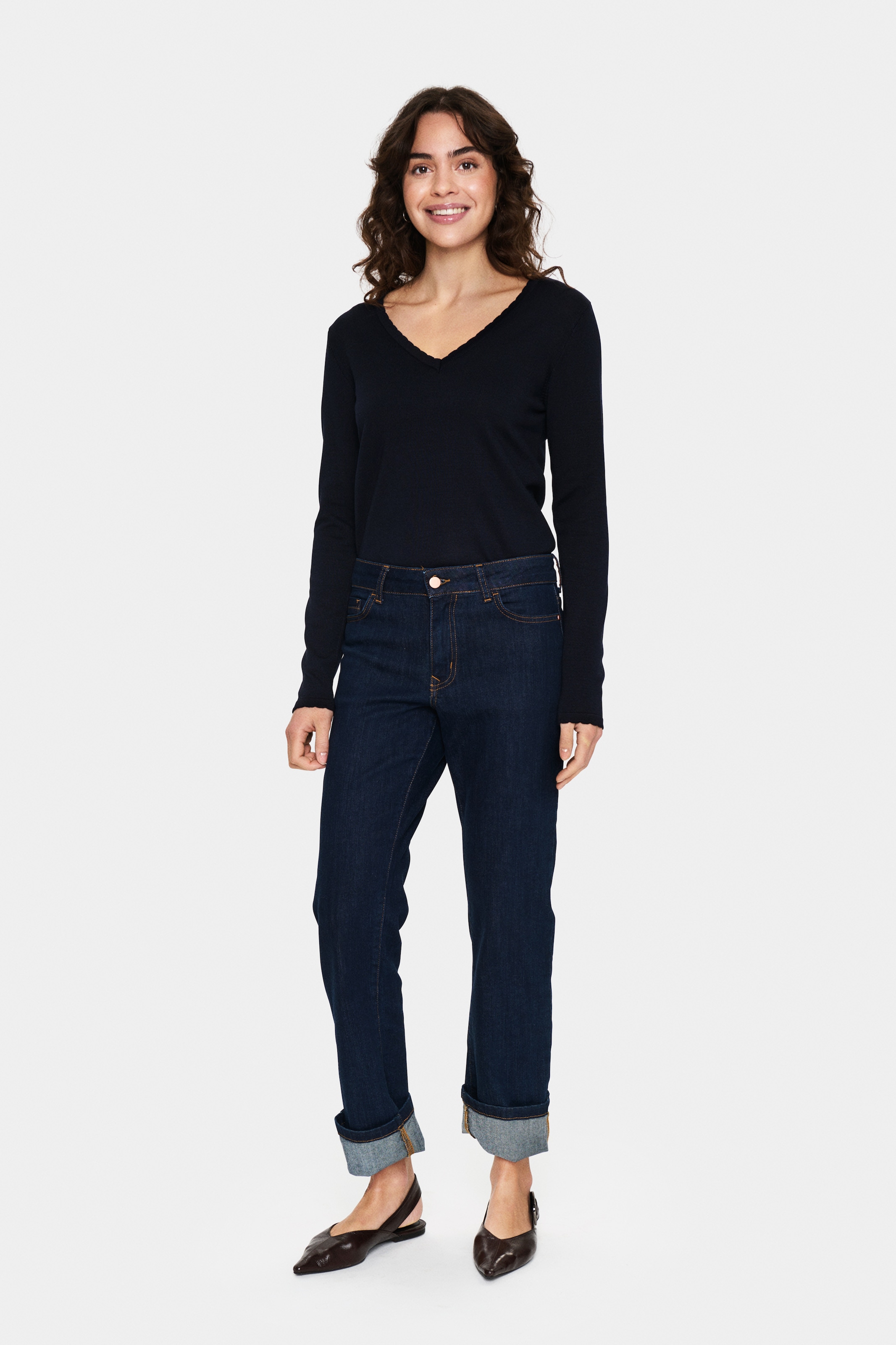 Saint Tropez Strickpullover »MilaSZ LS V-Neck Pullover« Viskosemischung, Regular fit