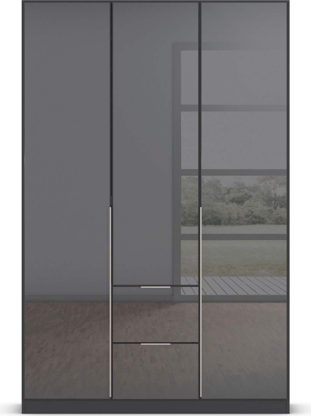 rauch Drehtürenschrank »Kleiderschrank Kleiderschränke Schrank Garderobe AGORDO mit Glasfront«, mit Außenschubkästen, in 6 Breiten und 2 Höhen MADE IN GERMANY