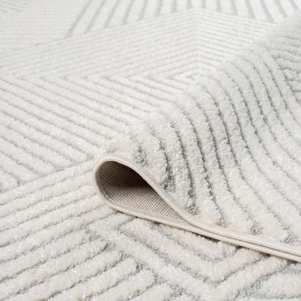 Carpet City Teppich »LOUNGE 0632«, rechteckig, 15 mm Höhe, Kurzflor-Teppich Modern, Hoch-Tief-Struktur, Wohnzimmer, Schlafzimmer