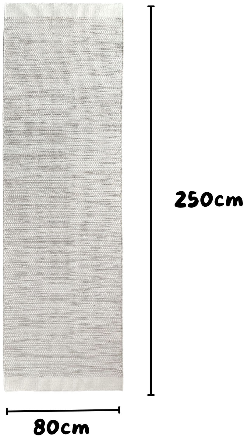 my home Bettumrandung »Woolscape«, (Set, 3 tlg.), Wendeteppich, handgewebte Qualität, meliert, reine Wolle, Wohnzimmer