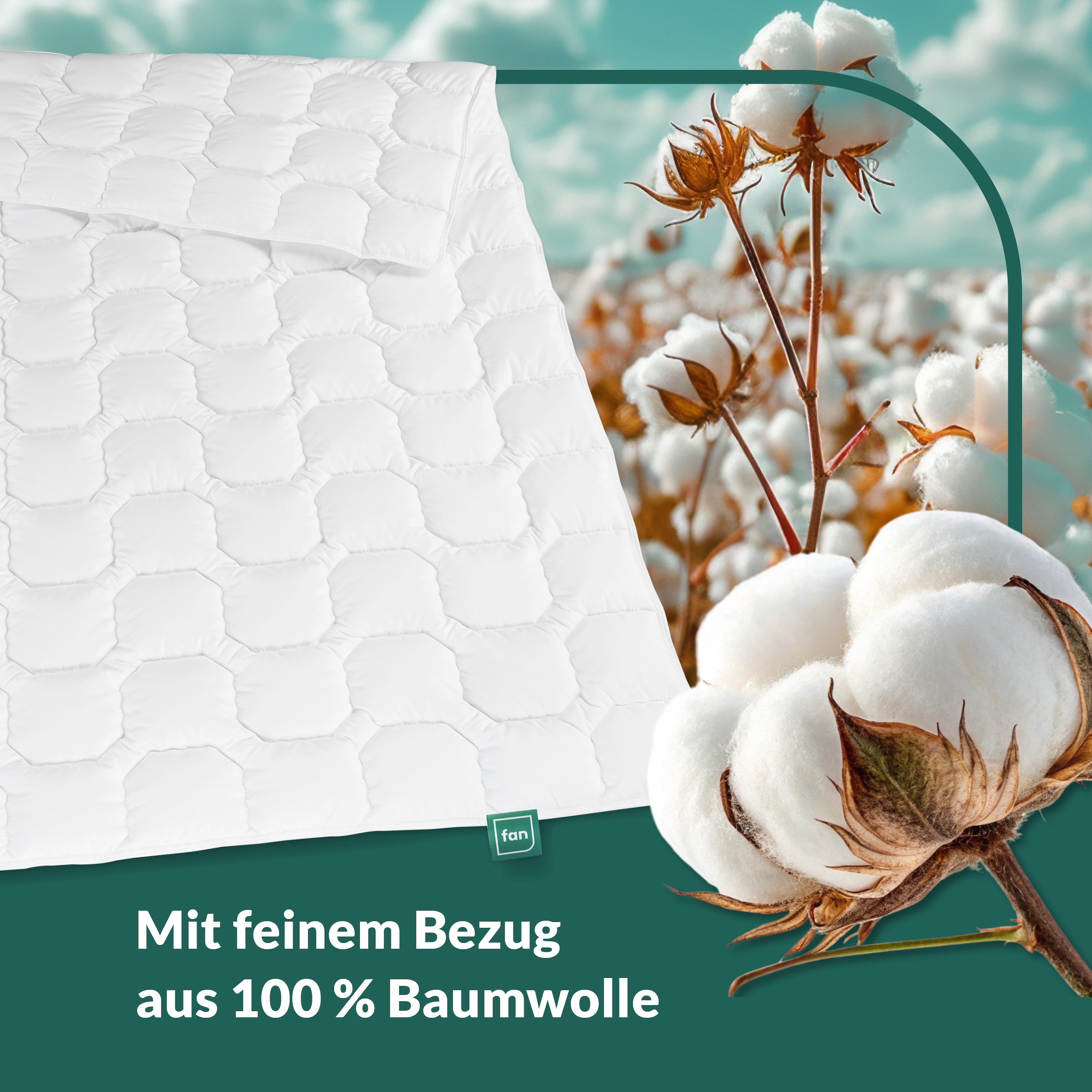 fan Baumwollbettdecke »Kansas, Bettdecken für Sommer und Winter, Decke« leicht Füllung 100% Baumwolle 1 Stk. tlg. Bettdecke 135x200 cm, 155x220 cm und weiteren Größen, Made in Germany