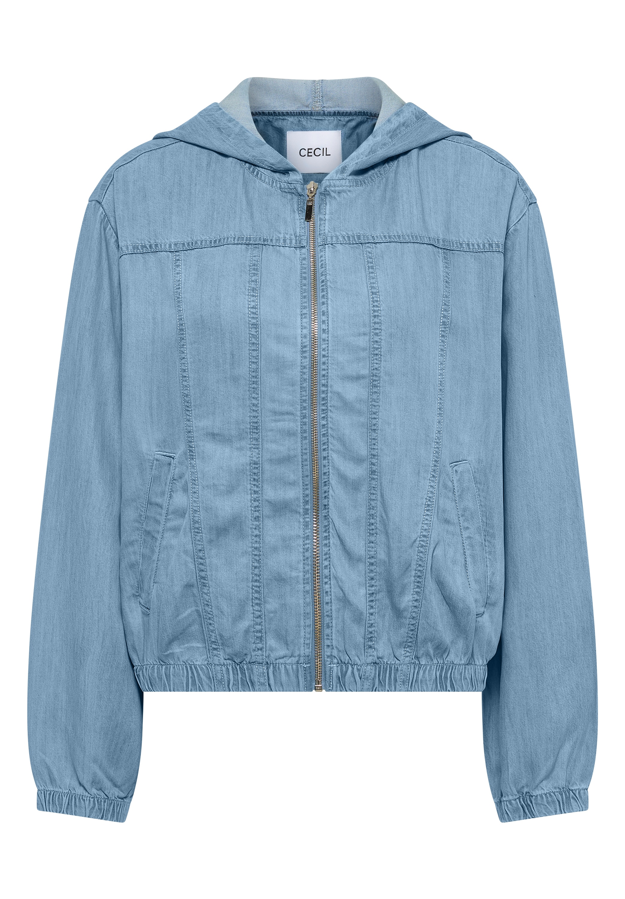 Cecil Blouson mit Kapuze im Denim-Look mit Zipper