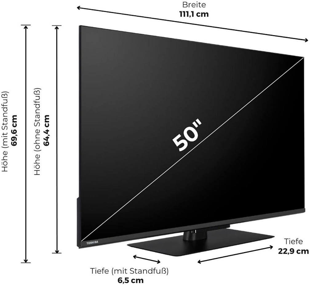 Toshiba DLED-Fernseher »50UV6F63DA«, 4K Ultra HD, Smart-TV