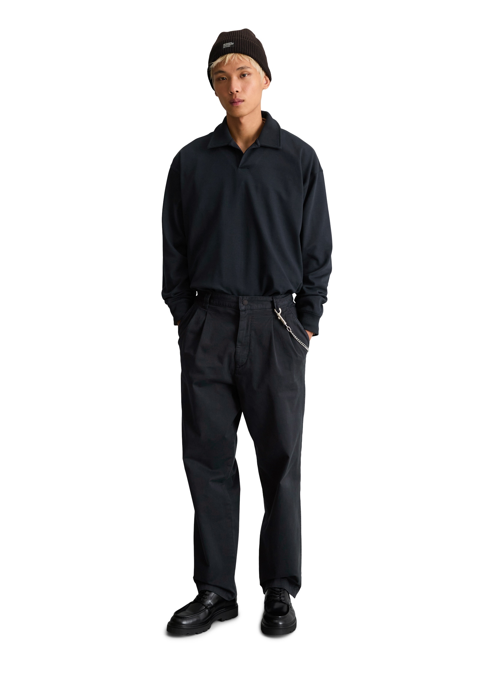 Marc O'Polo DENIM Langarm-Poloshirt »aus schwerem Interlock Jersey«