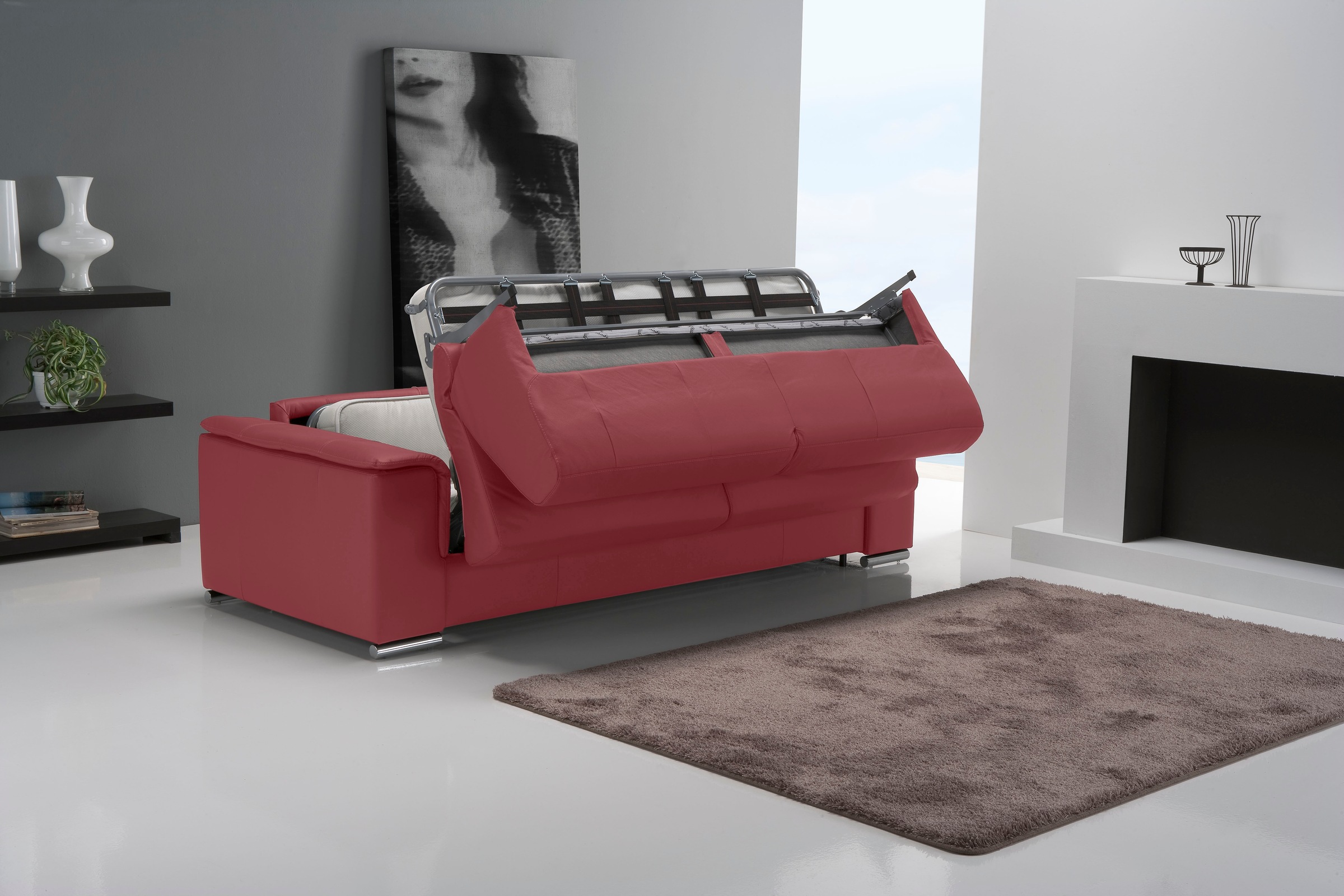 Egoitaliano Schlafsofa »Cecilia, modern & elegant, erstklassiger Sitzkomfort, Dauerschläfer«, inkl. Matratze und hochwertigem Metallbettrahmen, toller Schlafkomfort