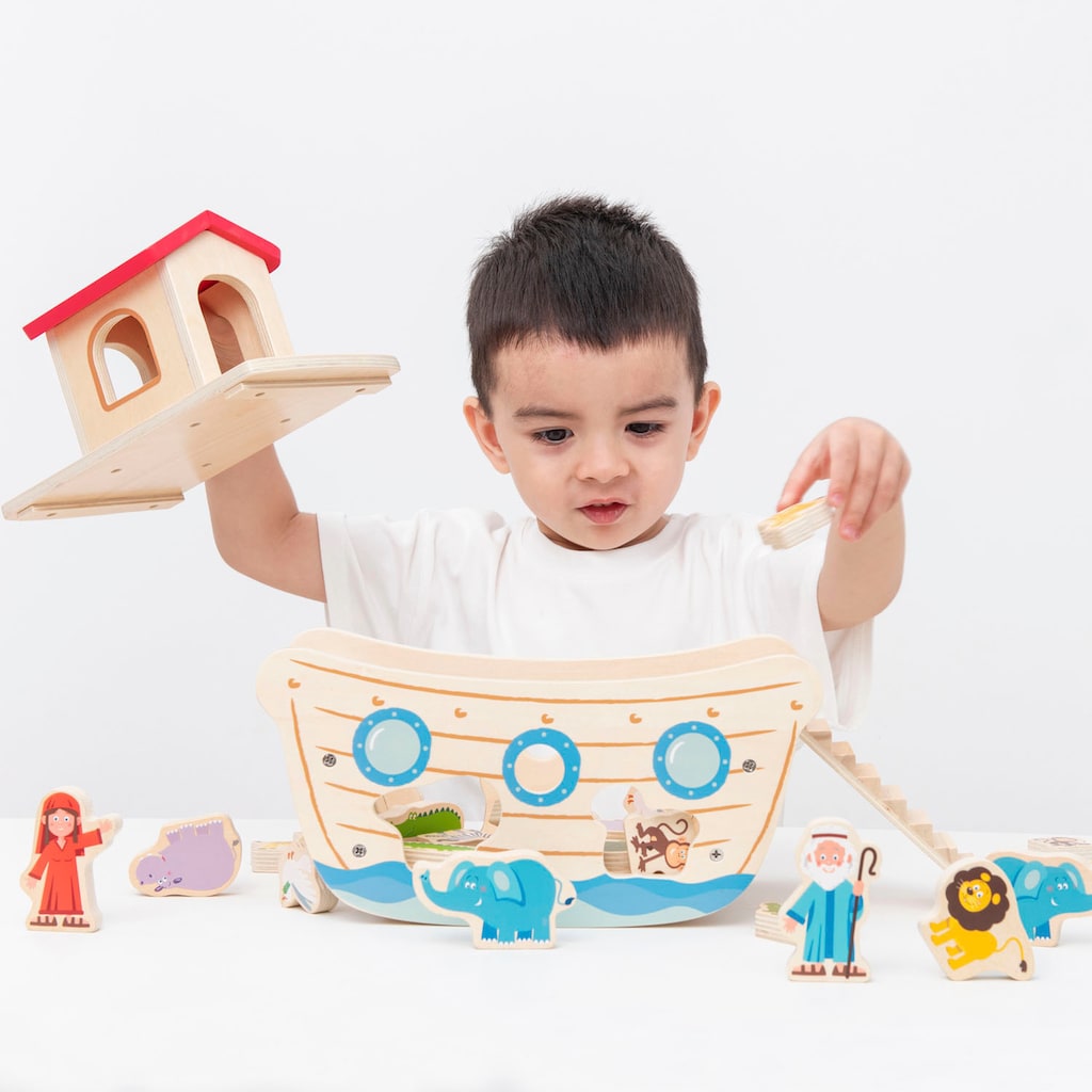 New Classic Toys® Steckspielzeug »Holzspielzeug, Formensortierpiel Arche Noah«