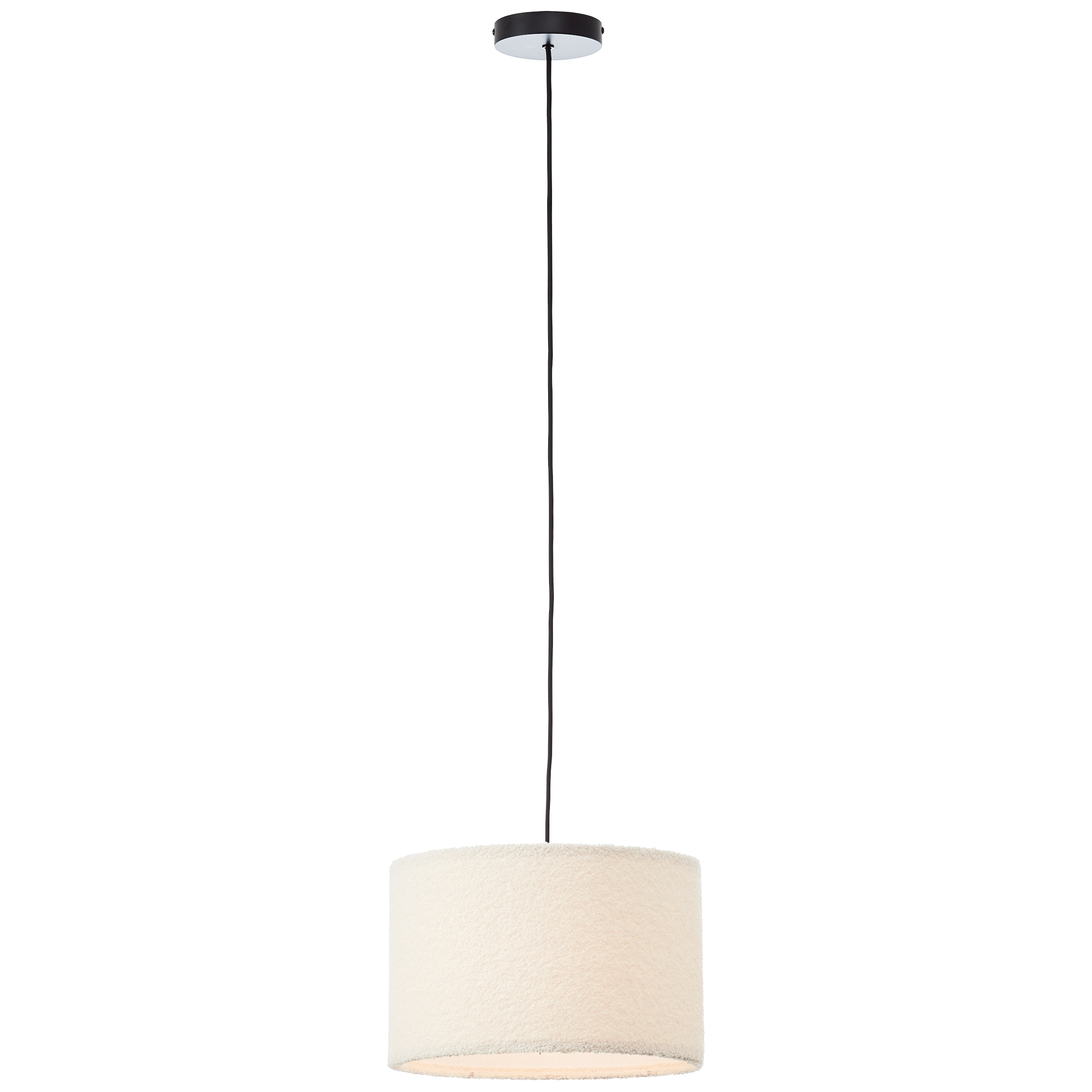 Brilliant Pendelleuchte »Teddy«, 1 flammig, Leuchtmittel E27 | ohne Leuchtmittel, flauschiger Teddystoff, 150 x 35 cm, E27, kürzbar, Textil, beige
