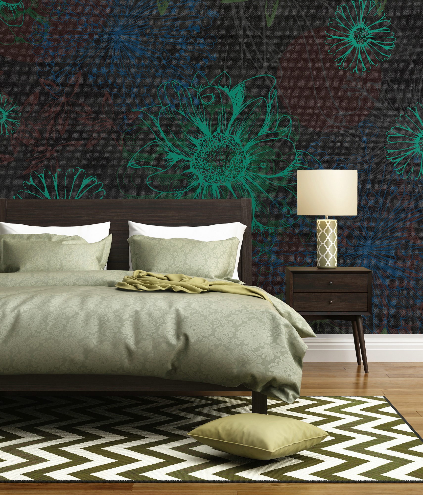 Architects Paper Fototapete »Atelier 47 Flower Artwork 2«, floral, Vlies, Wand, Schräge, Decke