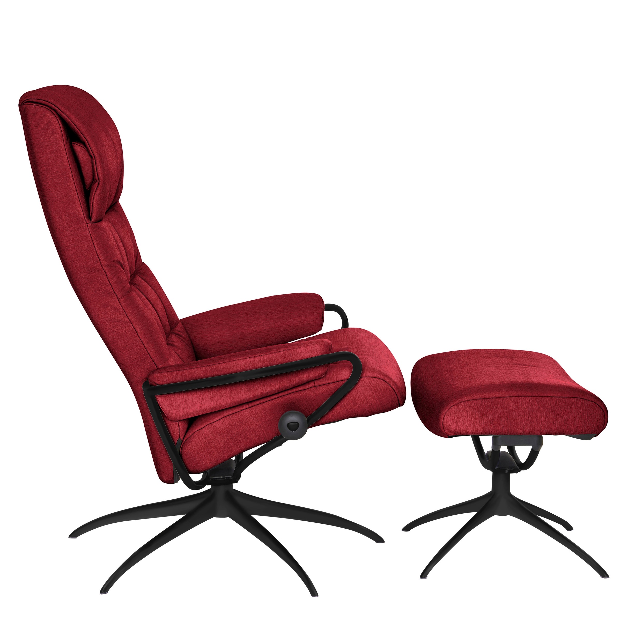 Stressless® Relaxsessel »London«, (Set, Relaxsessel mit Hocker), mit Hocker, High Back, mit Star Base, Gestell Schwarz