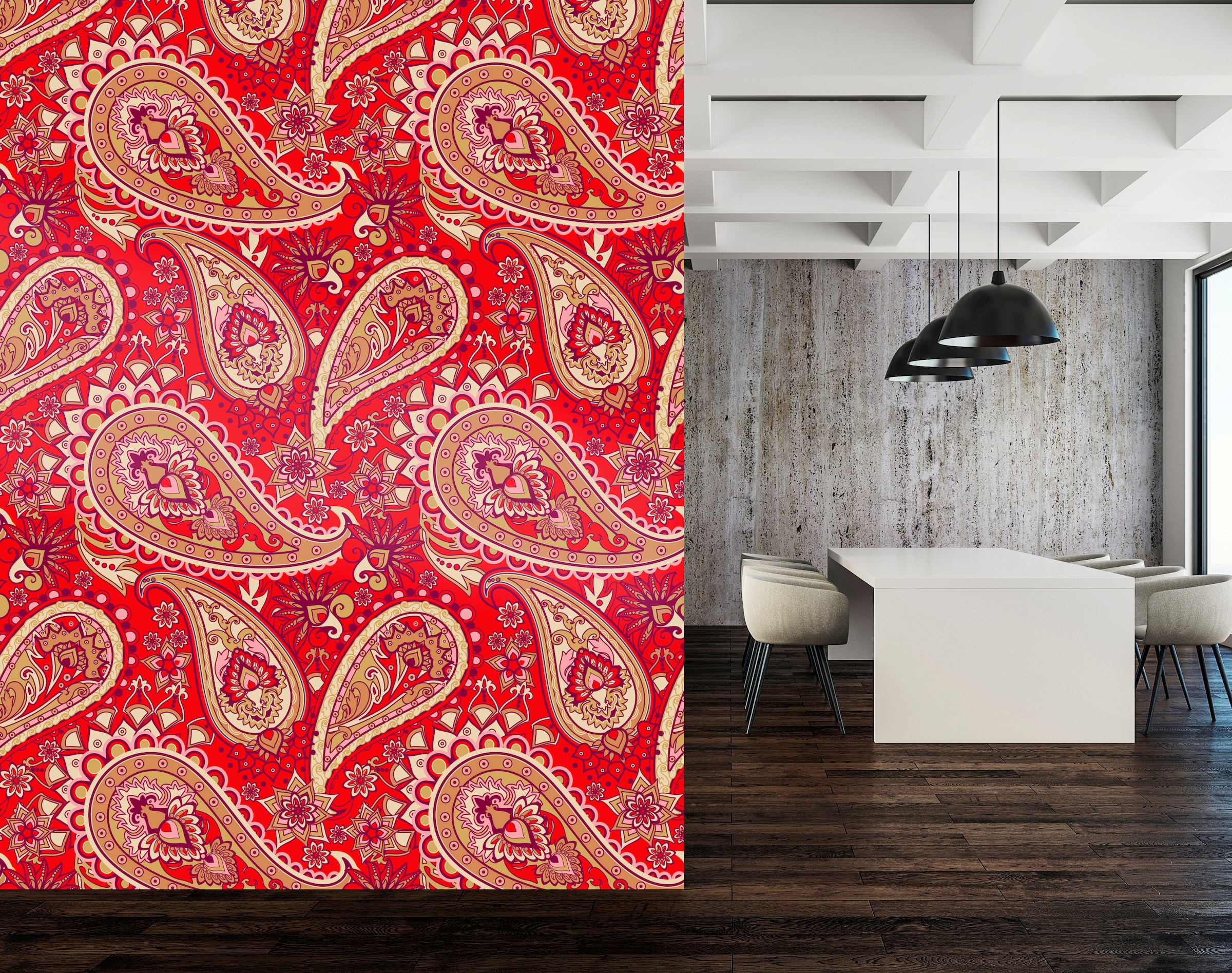 queence Vinyltapete »Lucia«, gemustert-Farbverlauf-bedruckt-abstrakt, 90x250cm, selbstklebend, kinderleichte Anbringung, Sticker