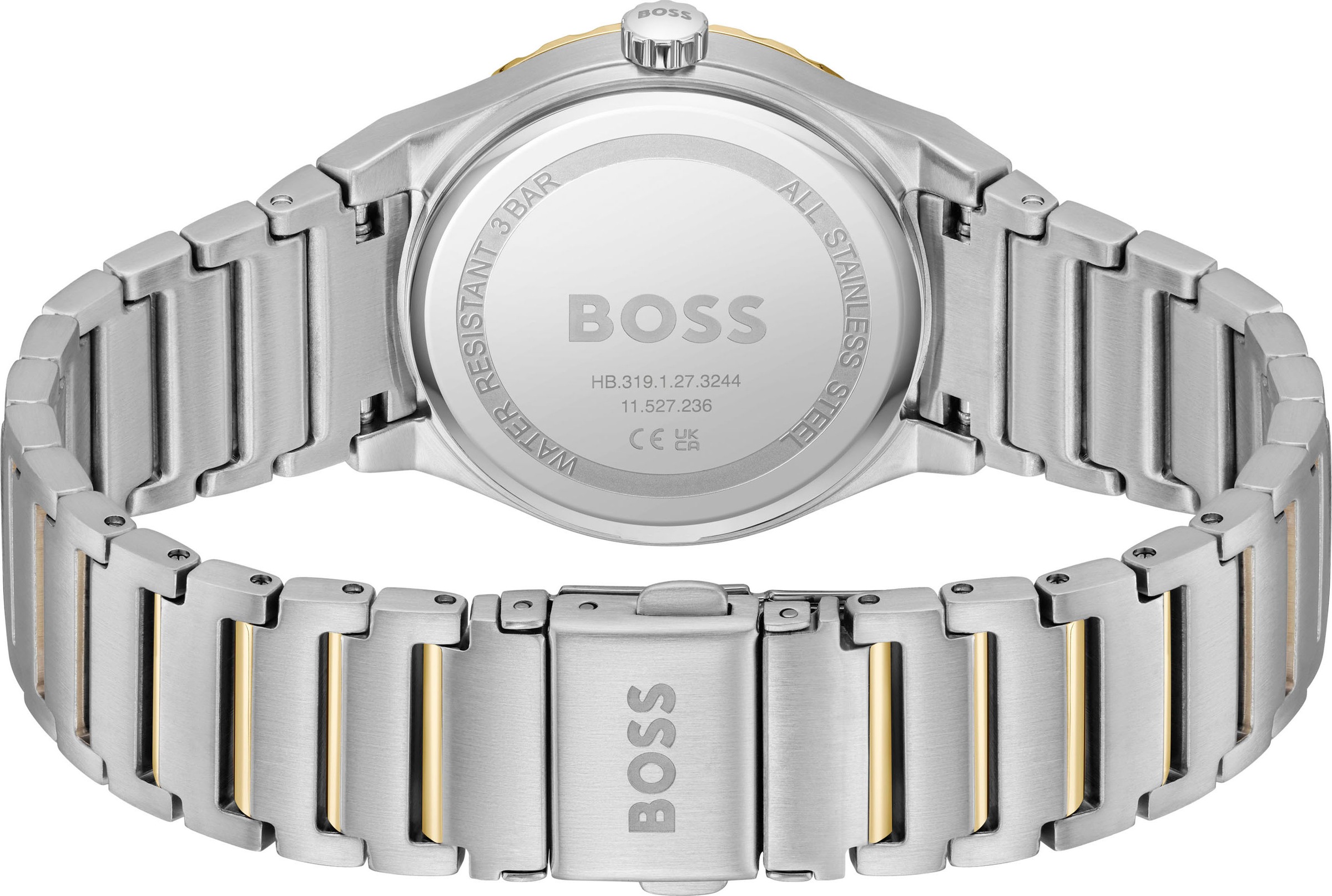 BOSS Quarzuhr »CANDOR LADIES SPORT«, Armbanduhr, Damenuhr, Edelstahlarmband, analog, Glassteine