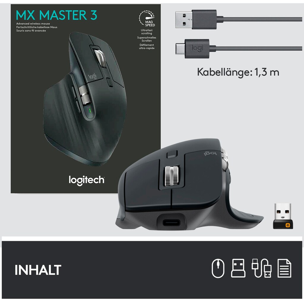 Logitech Maus »MX Master 3 Advanced«, Funk