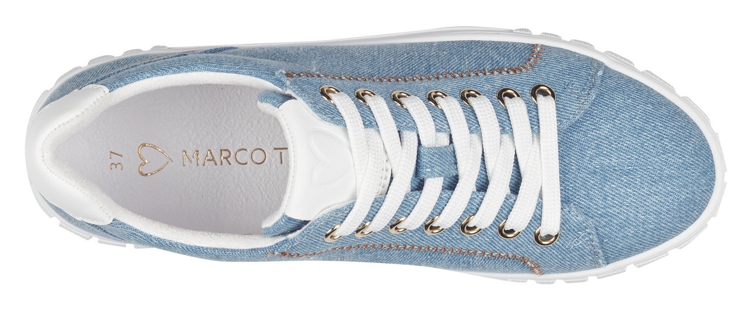 MARCO TOZZI Plateausneaker, mit trendiger Ziernaht, Freizeitschuh, Halbschuh, Schnürschuh