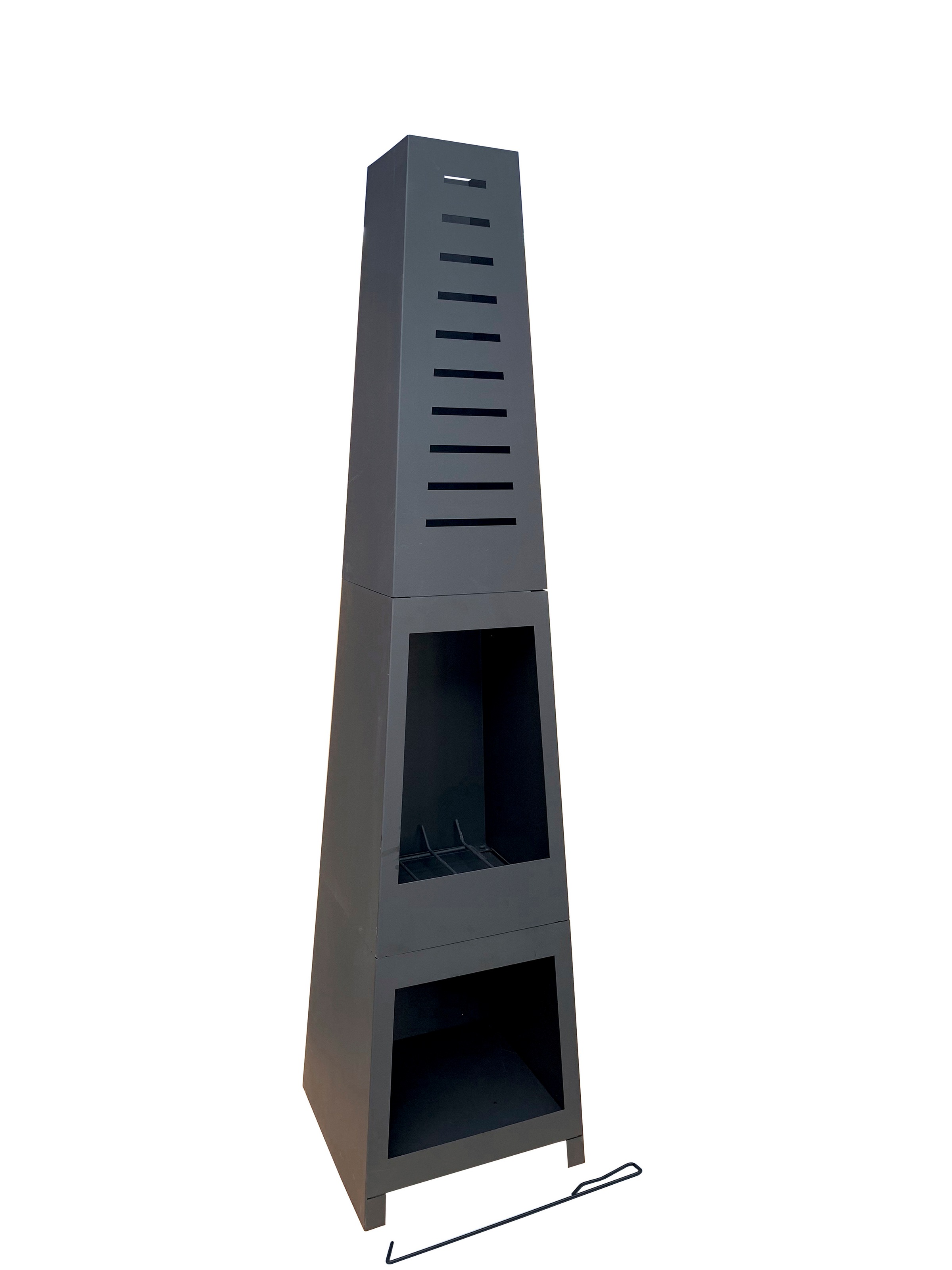 Tepro Feuerstelle »Bainbridge«, Pyramidenkamin mit Brennholzregal, BxLxH: 36x36x150 cm