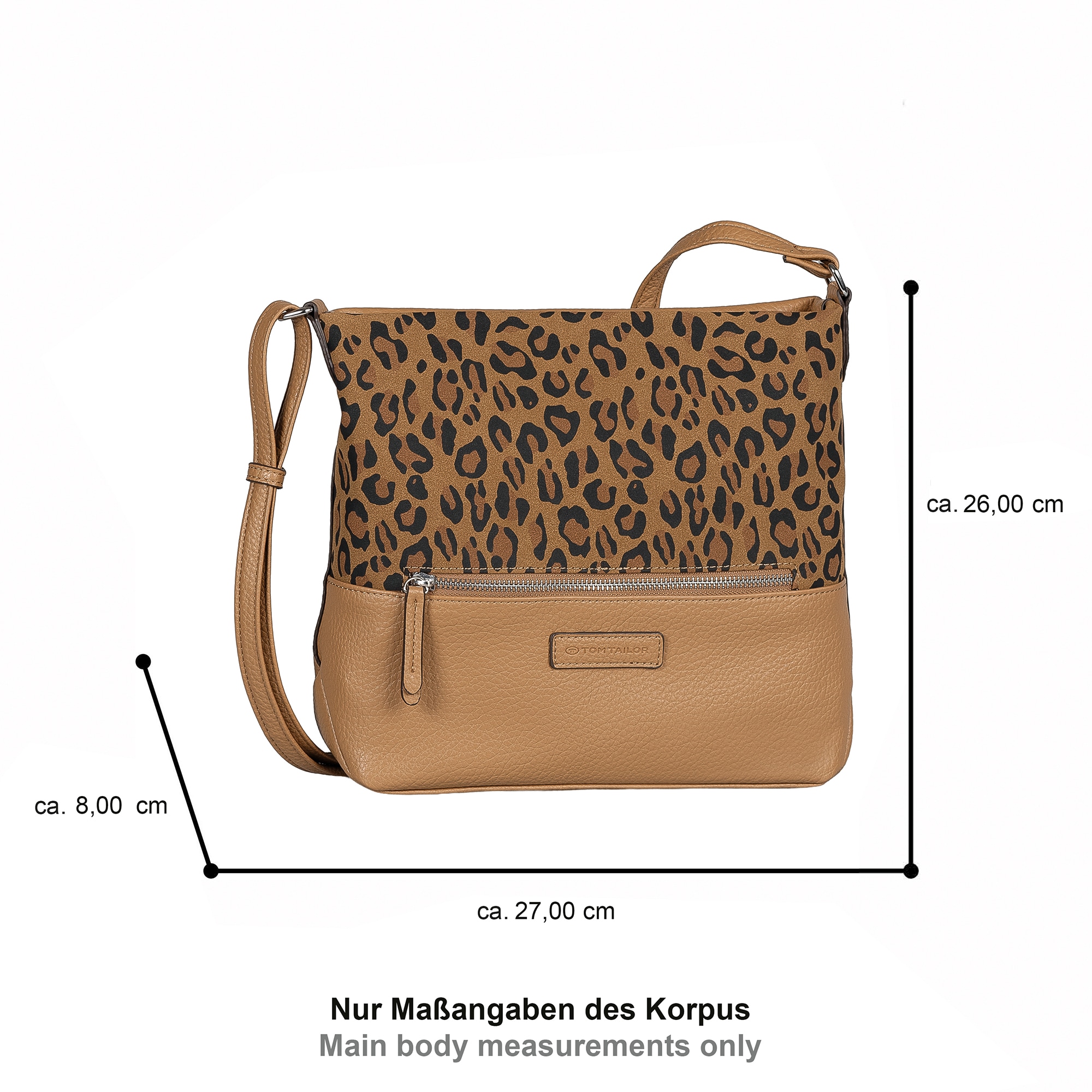 TOM TAILOR Umhängetasche »Gia« Damen Schultertasche, in Leooptik, sehr weiche Haptik