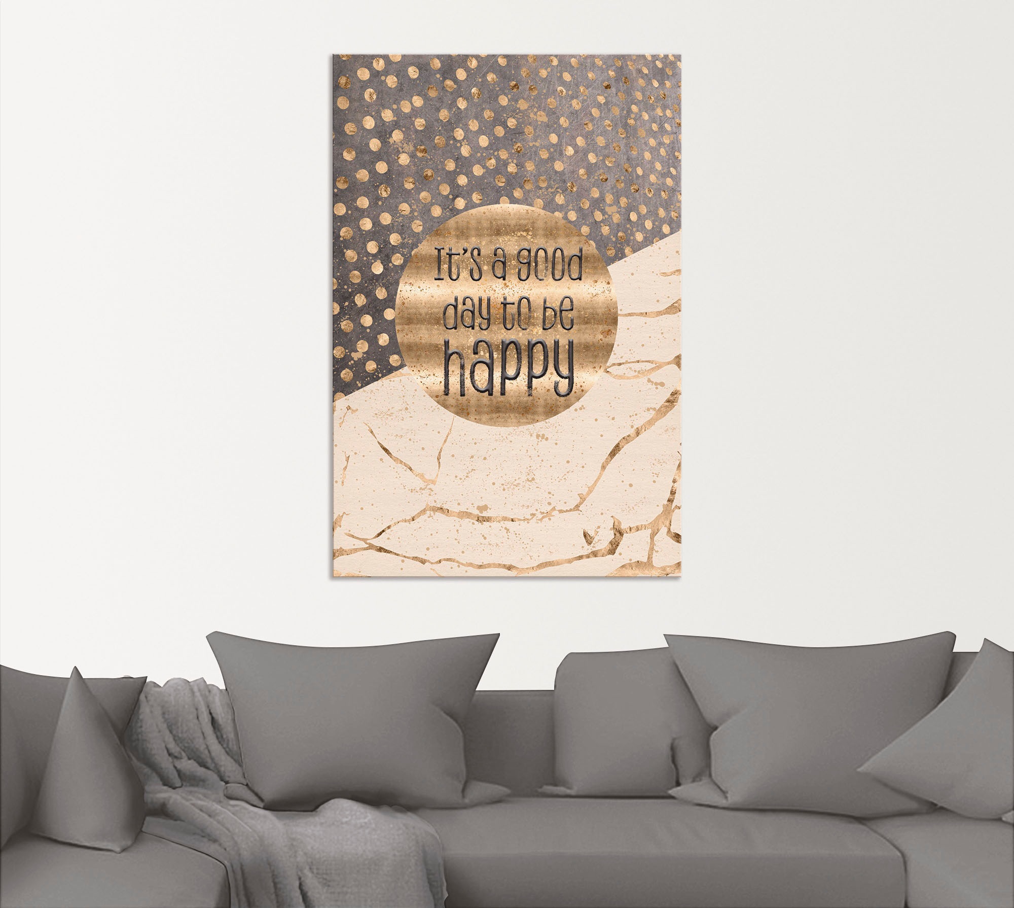 Artland Wandbild »Ein guter Tag um glücklich zu sein« Sprüche & Texte 1 Stk. tlg. als Alubild, Leinwandbild, Poster in verschied. Größen