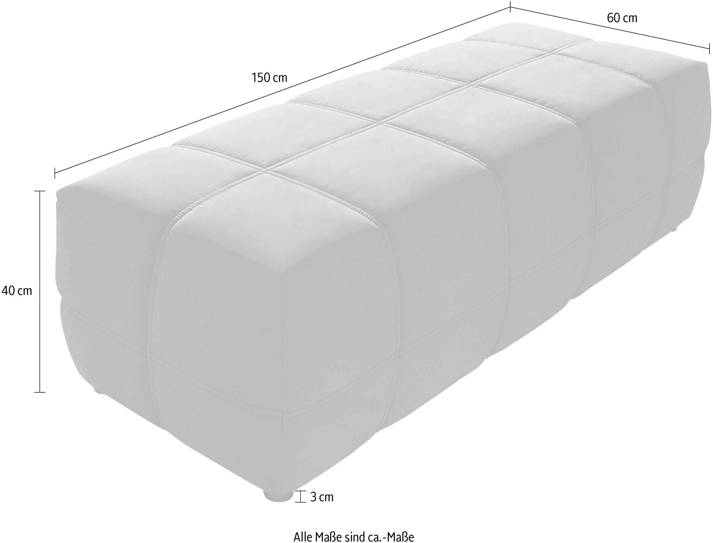 DOMO collection Hocker »Brandon Sitzbelastung 140 kg«, Belastbarkeit bis 100 kg pro Sitzfläche, große Ausführung