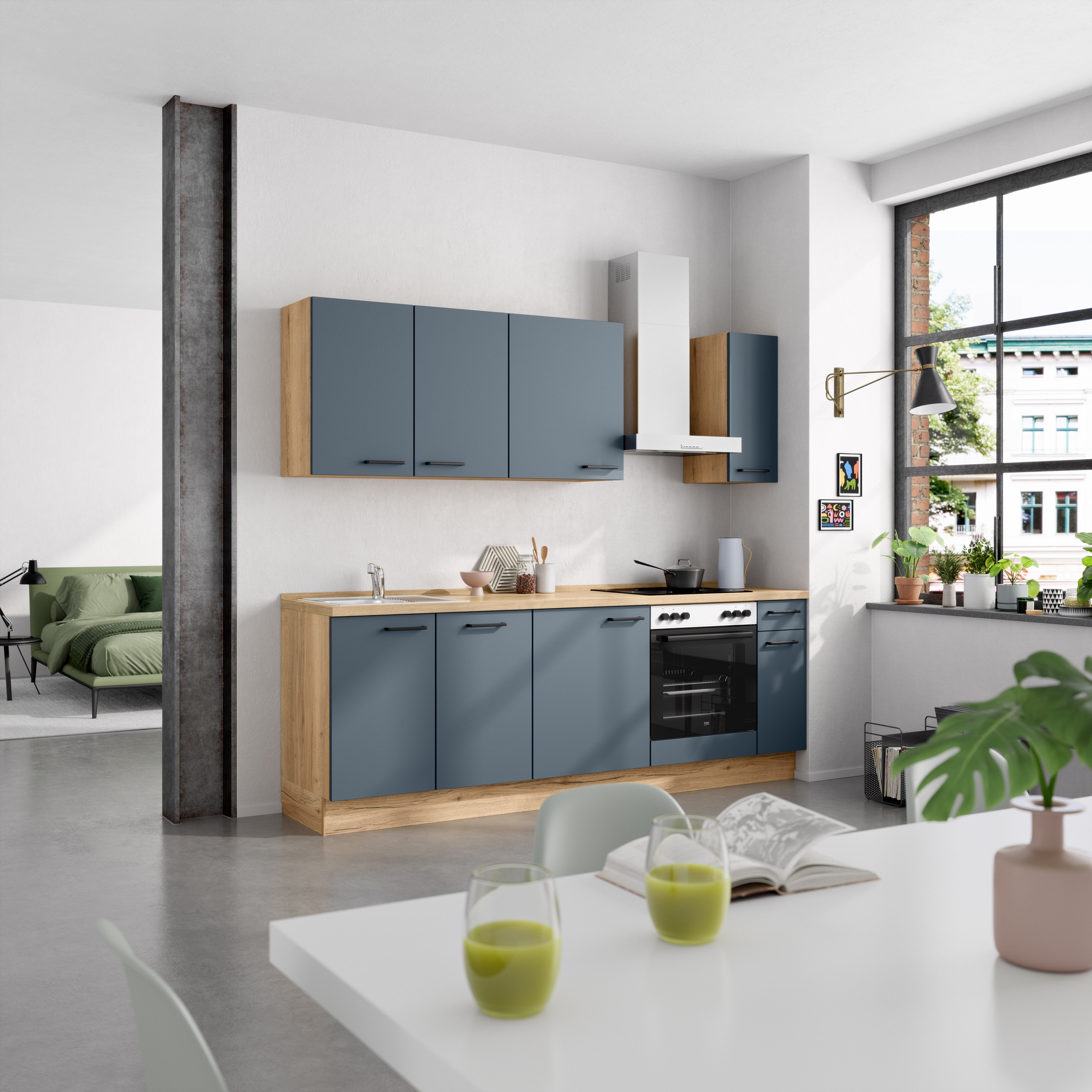 nobilia® Küchenzeile »"Easytouch I"«, vormontiert, Ausrichtung wählbar, Breite 240 cm, wahlw. mit E-Geräten