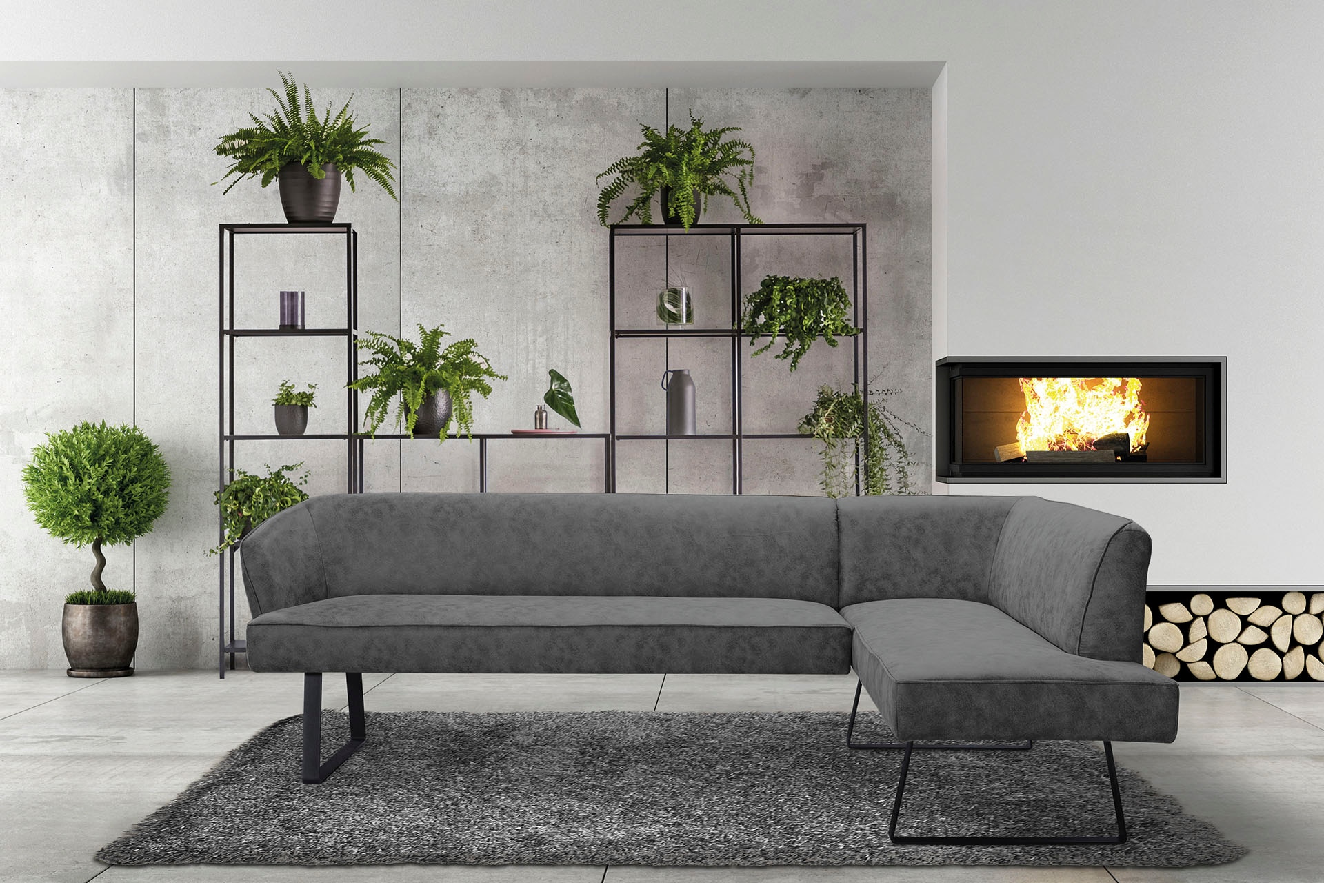 exxpo - sofa fashion Eckbank "Americano", mit Keder und Metallfüßen, Bezug günstig online kaufen