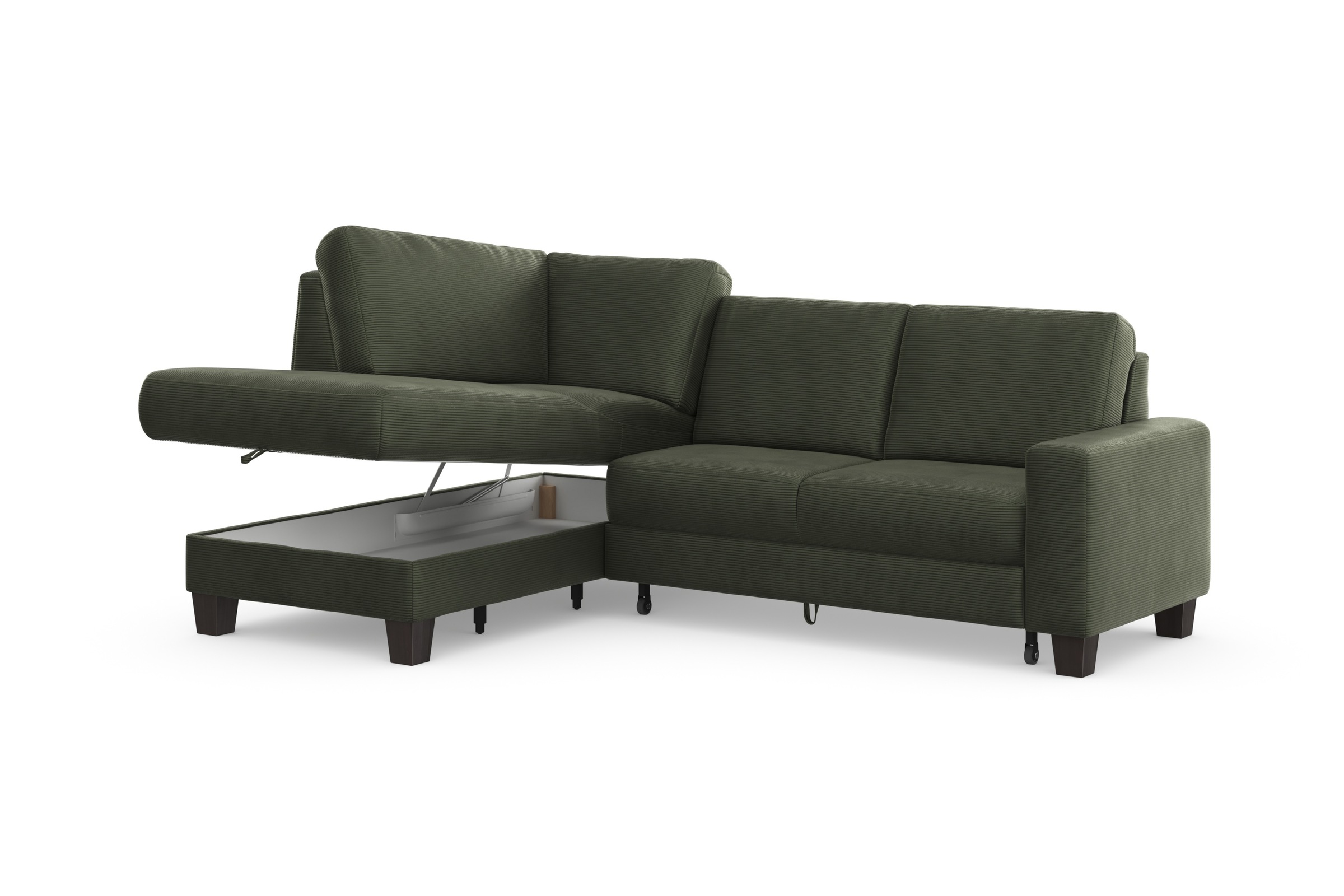 Home affaire Ecksofa »Summer L-Form«, mit Ottomane, mit oder ohne Bettfunktion und Bettkasten, Cord-Bezug