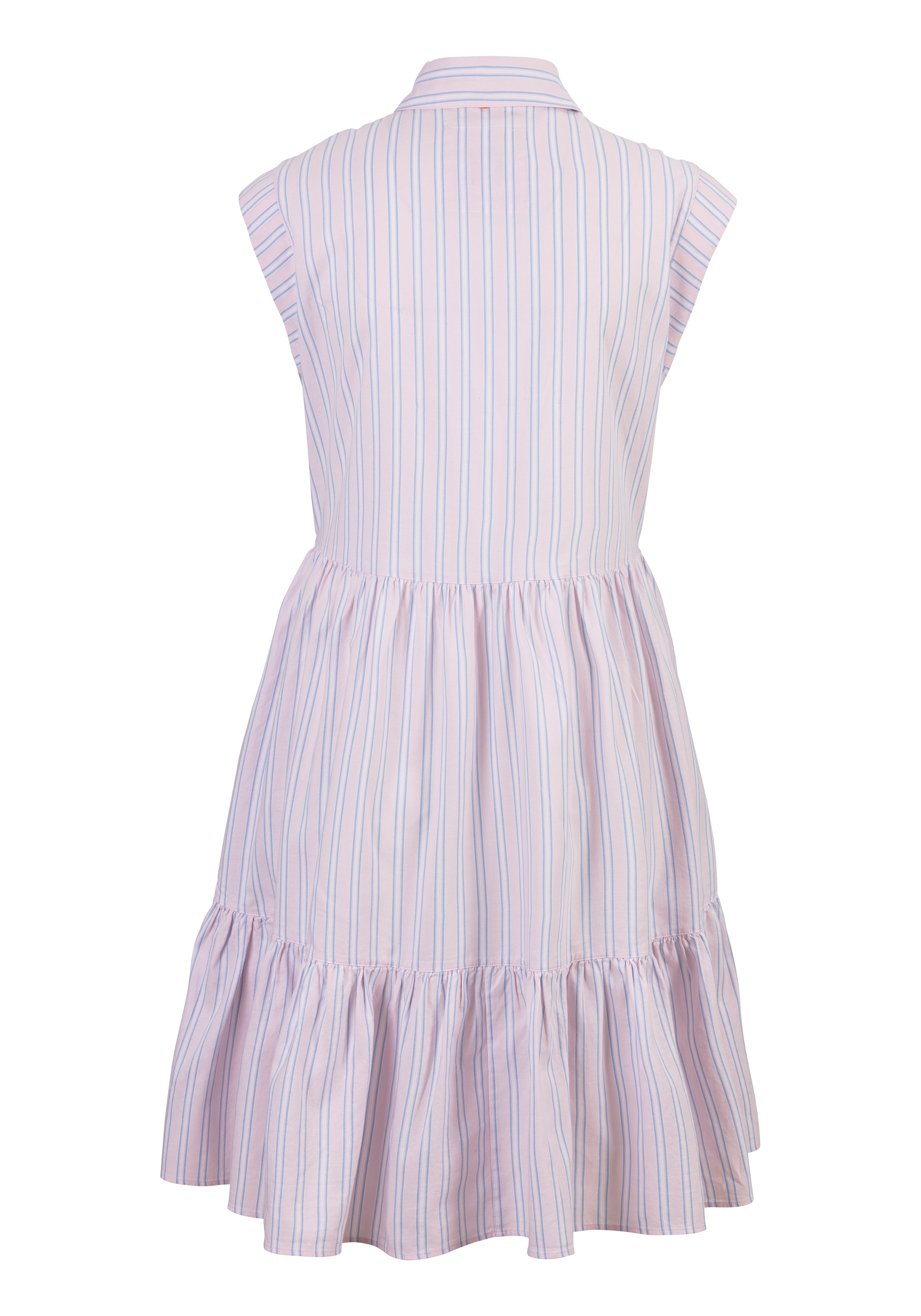 BOSS ORANGE Volantkleid »Dilena Premium Damenmode«, mit Streifen, durchgehende Knopfleiste, Volants