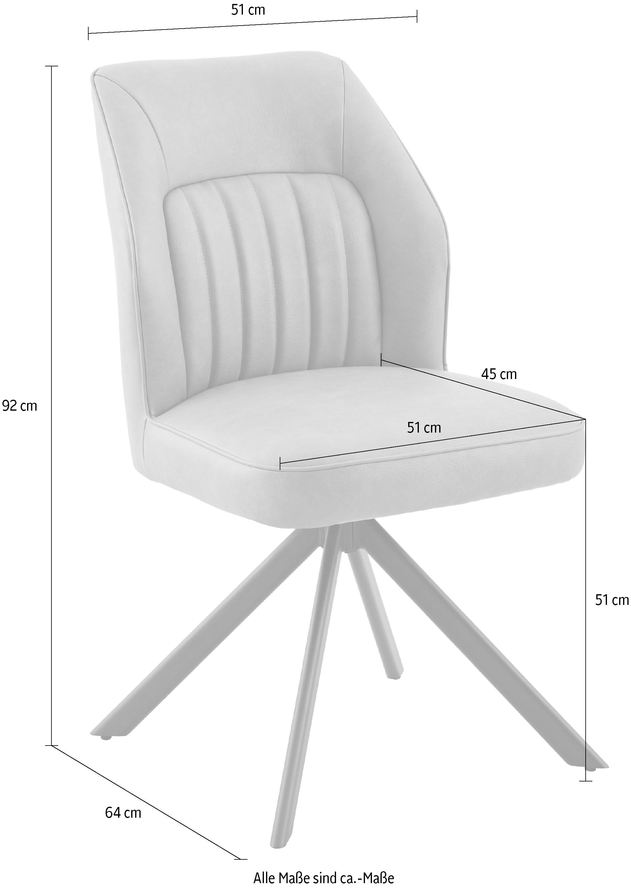 HELA 4-Fußstuhl »PRIZZI« (Set) 2 Stk.4-Fuß, 360° drehbar, Gestell oval, gepolstert, Lederoptik