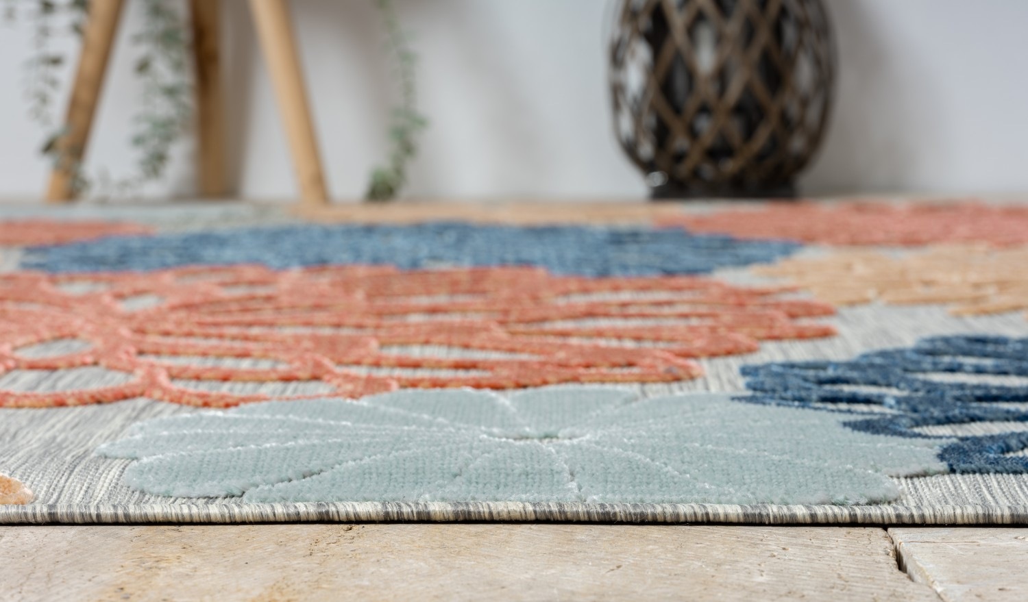 Myflair Möbel & Accessoires Teppich »Bloom Lagerräumung«, rechteckig, 8 mm Höhe, Blumen Motiv, Hoch-Tief Effekt, Outdoor geeignet, Balkon, Terrasse