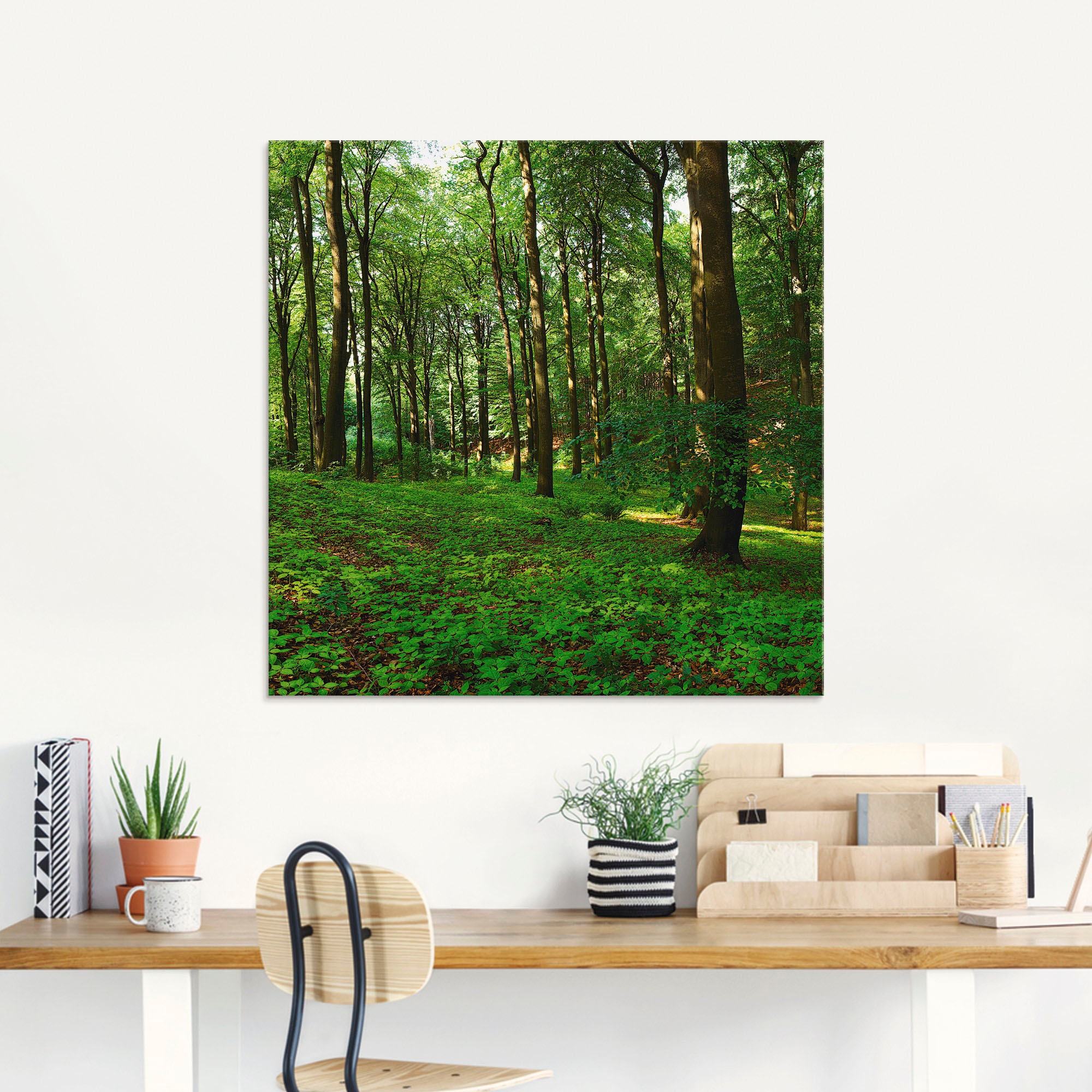 Artland Glasbild "Panorama von einem grünen Sommerwald" Wald 1 Stk. tlg. in günstig online kaufen