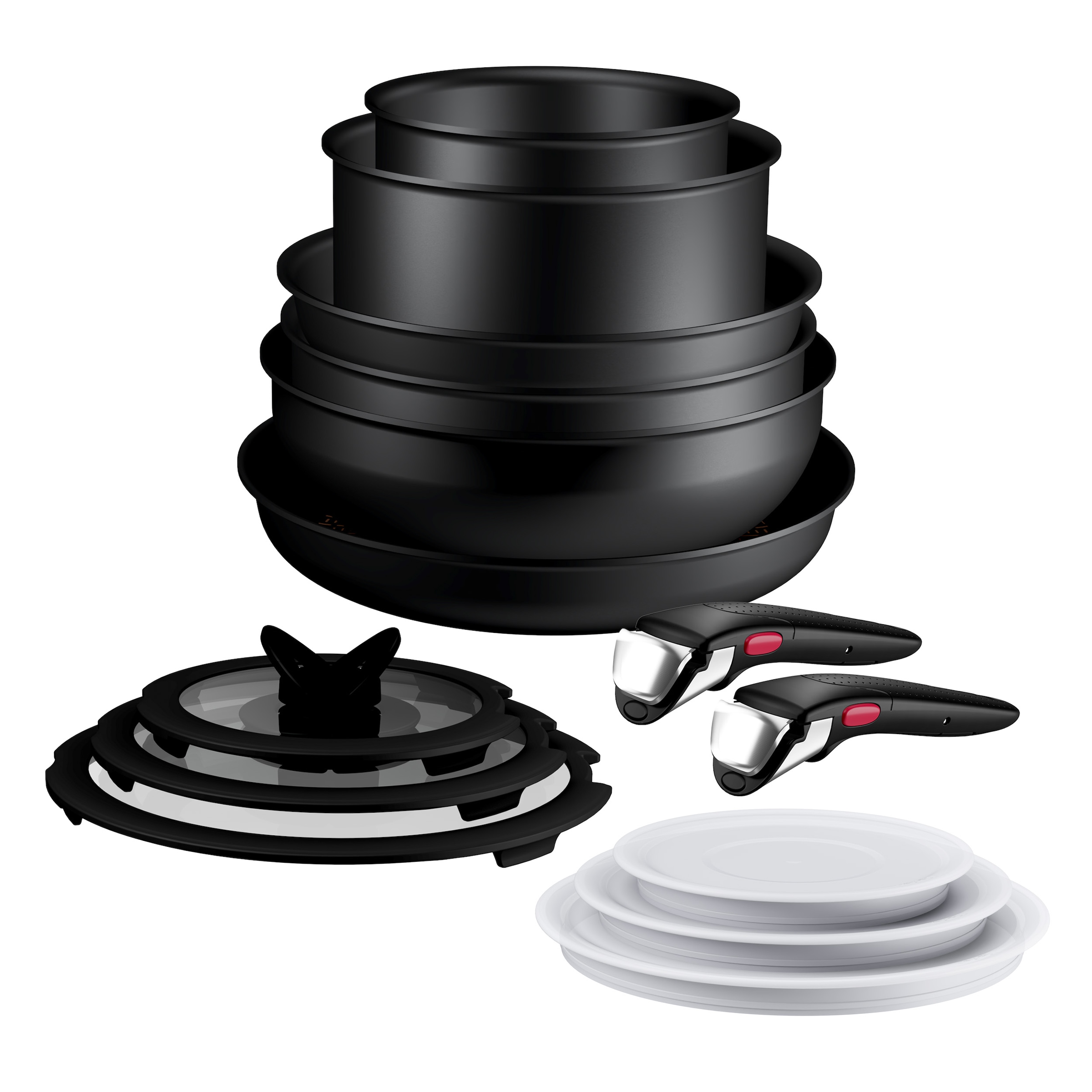 Tefal Pfannen-Set »Ingenio Excellence Fusion« Aluminium Set, 14 tlg. abnehmbarer Ingenio-Griff, Thermo-Signal, stapelbar, Induktion