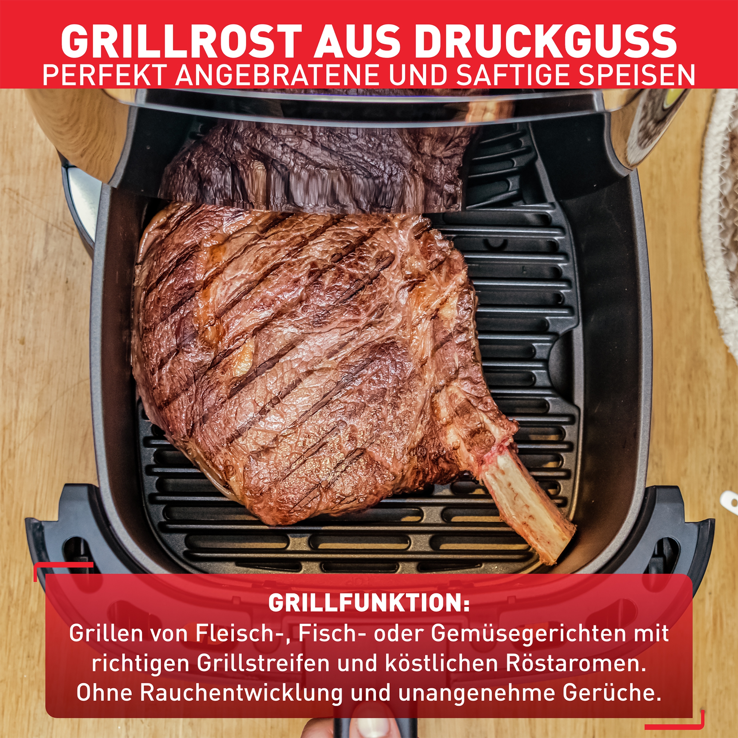 Tefal Heißluftfritteuse »Easy Fry & Grill XXL, 2-in-1«, 1830 W, 2 separate Zonen, 6,5 L XXL-Fassungsvermögen, EY8018