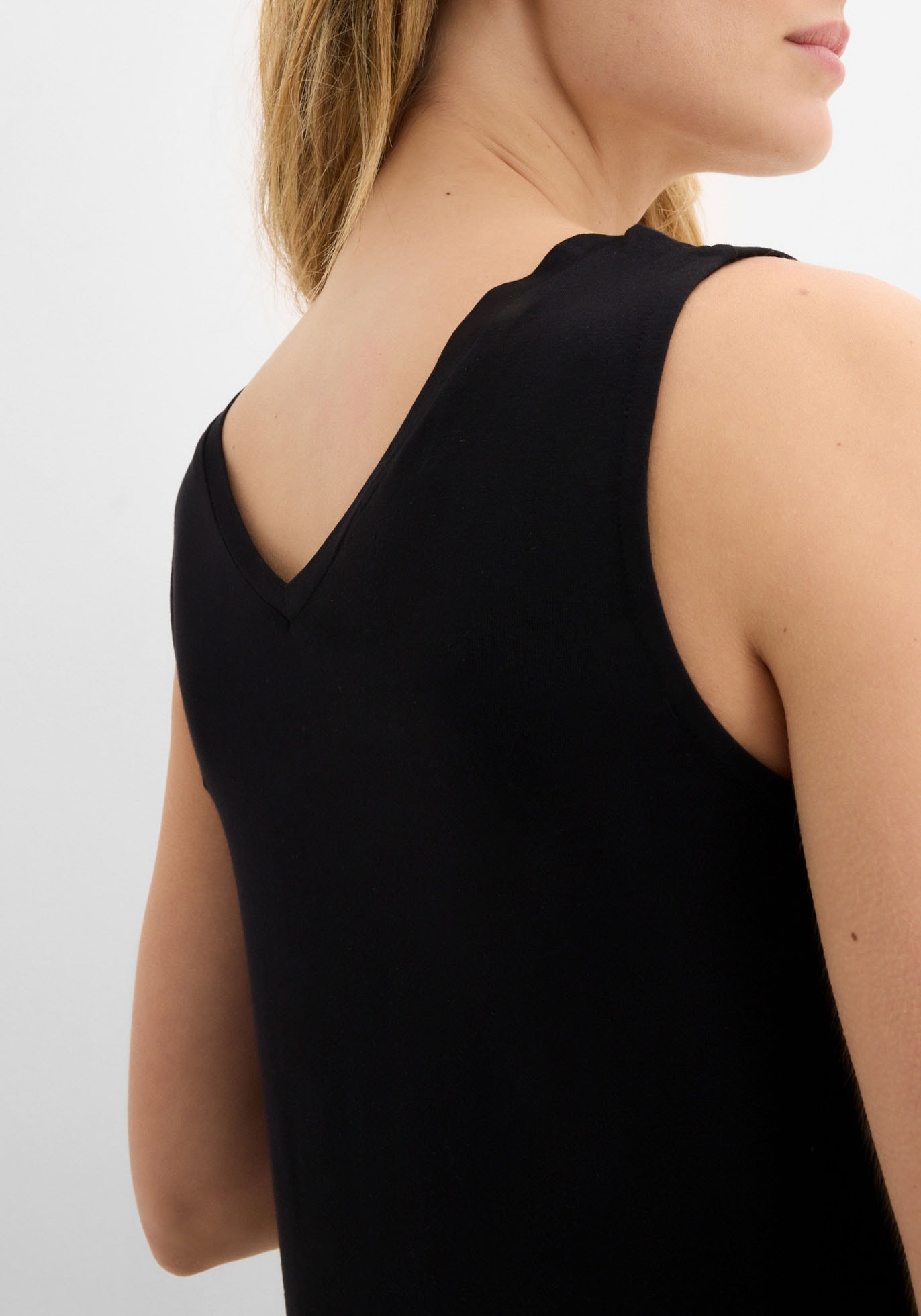 bonprix Longtop A-Linie, V-Ausschnitt, aus Viskose und Elasthan